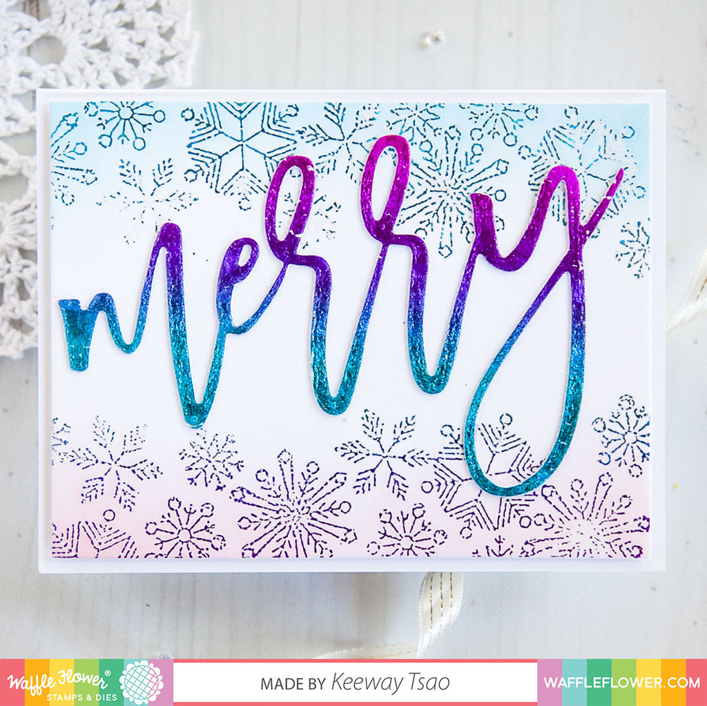 Waffle Flower & Therm O Web Team Swap - Oversized Merry and Foil + Giveaway!