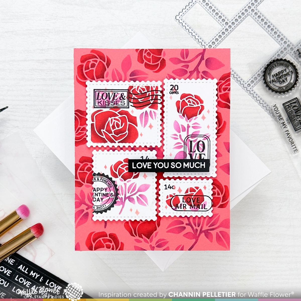 Rose Background Stencil Duo – WaffleFlower.com