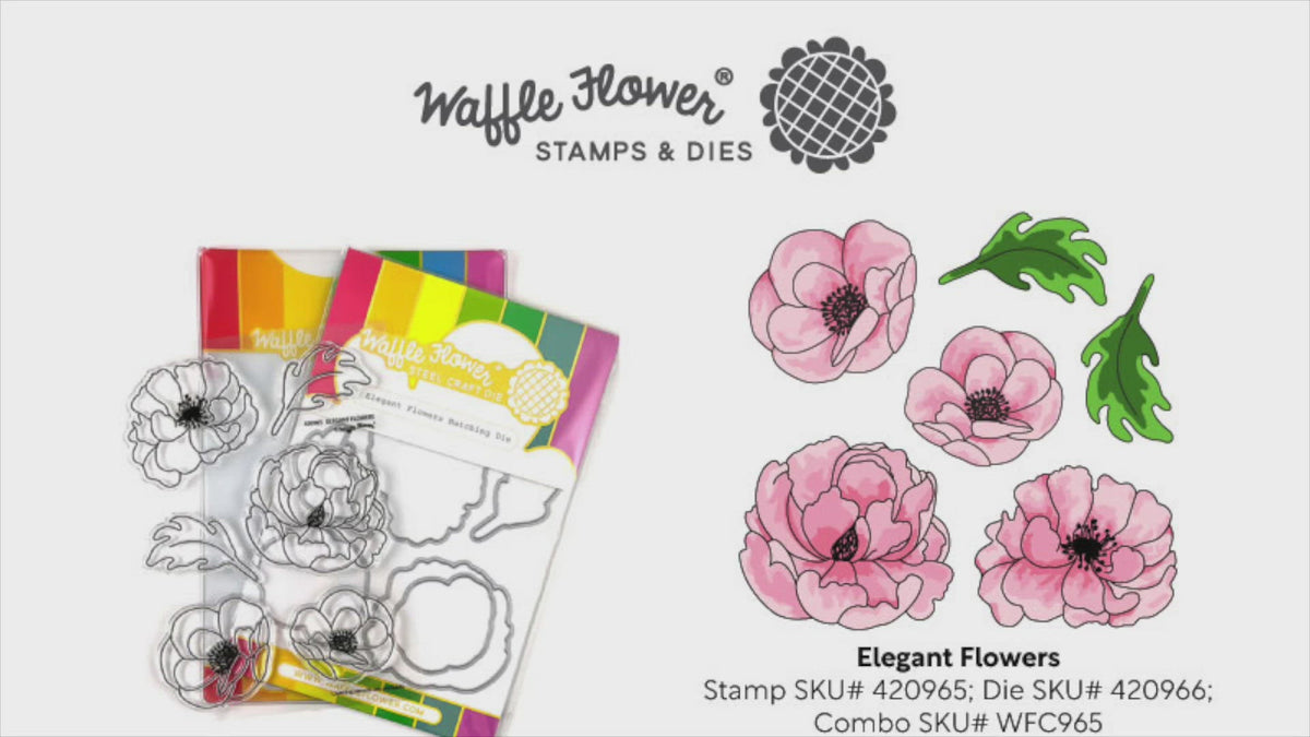 Waffle Flower NEW Stamp and Die Sets Amaryllis or Bow Centerpiece