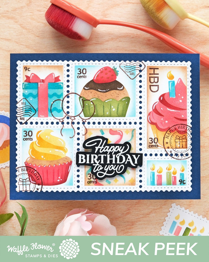 Intro to March Release - Day 1 - Postage Collage Cupcake