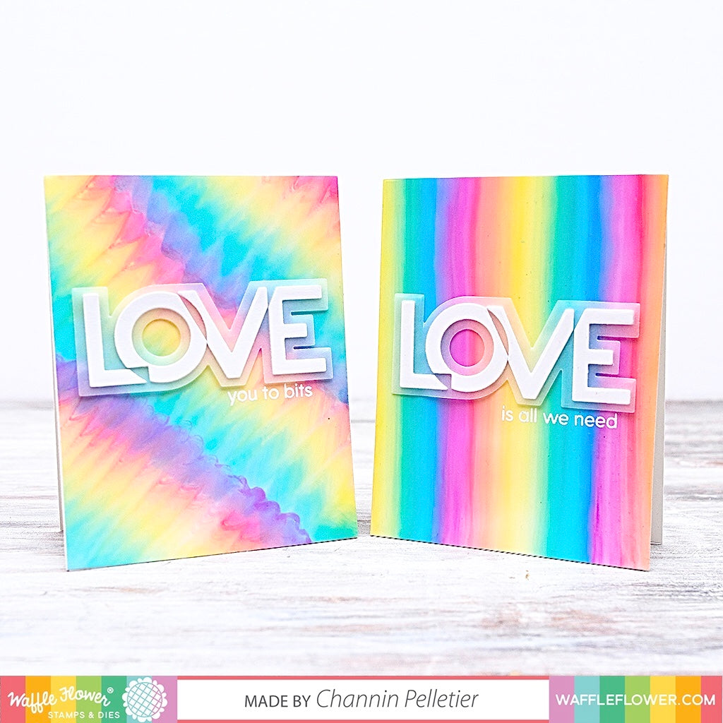 Start to Finish: Rainbow Alcohol Ink Background feat. Outline Love Combo set