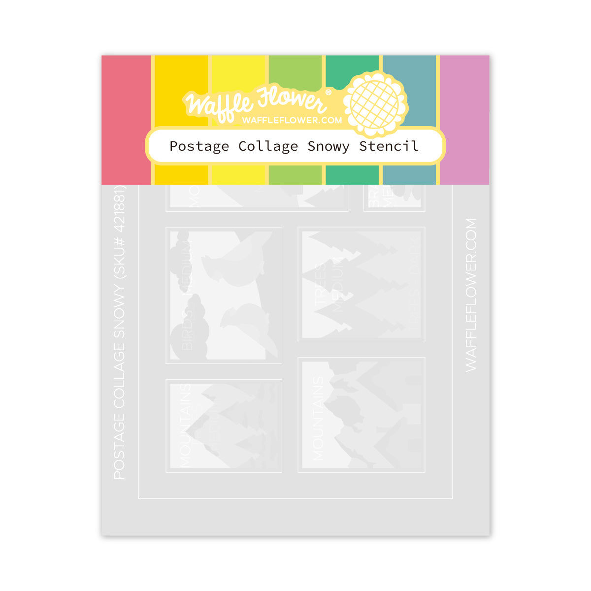 Postage Collage Snowy Stencil – WaffleFlower.com postage-collage-snowy-stencil-waffleflower-com