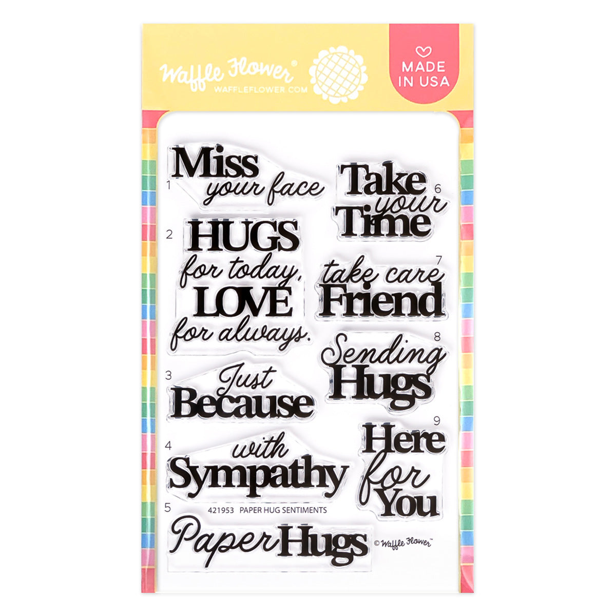 Paper Hug Sentiments Stamp Set – WaffleFlower.com