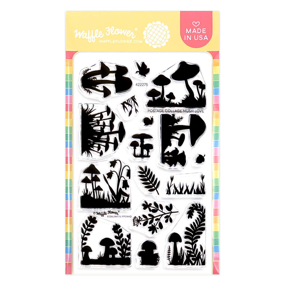 Postage Collage Mush Love Stamp Set – WaffleFlower.com