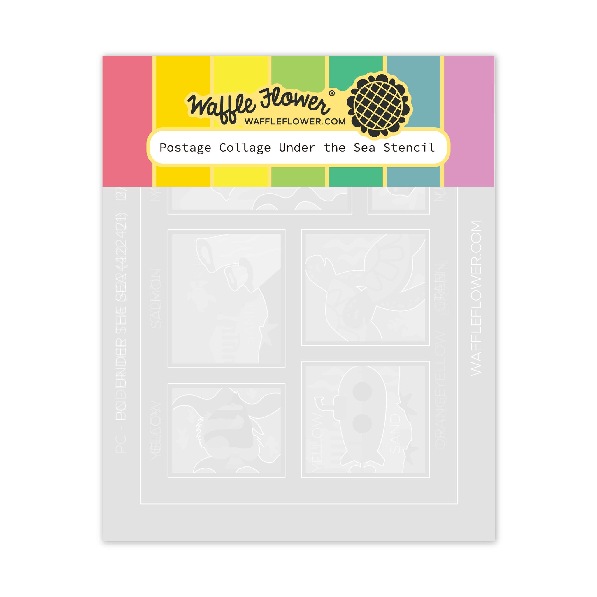 Postage Collage Under the Sea Stencil – WaffleFlower.com