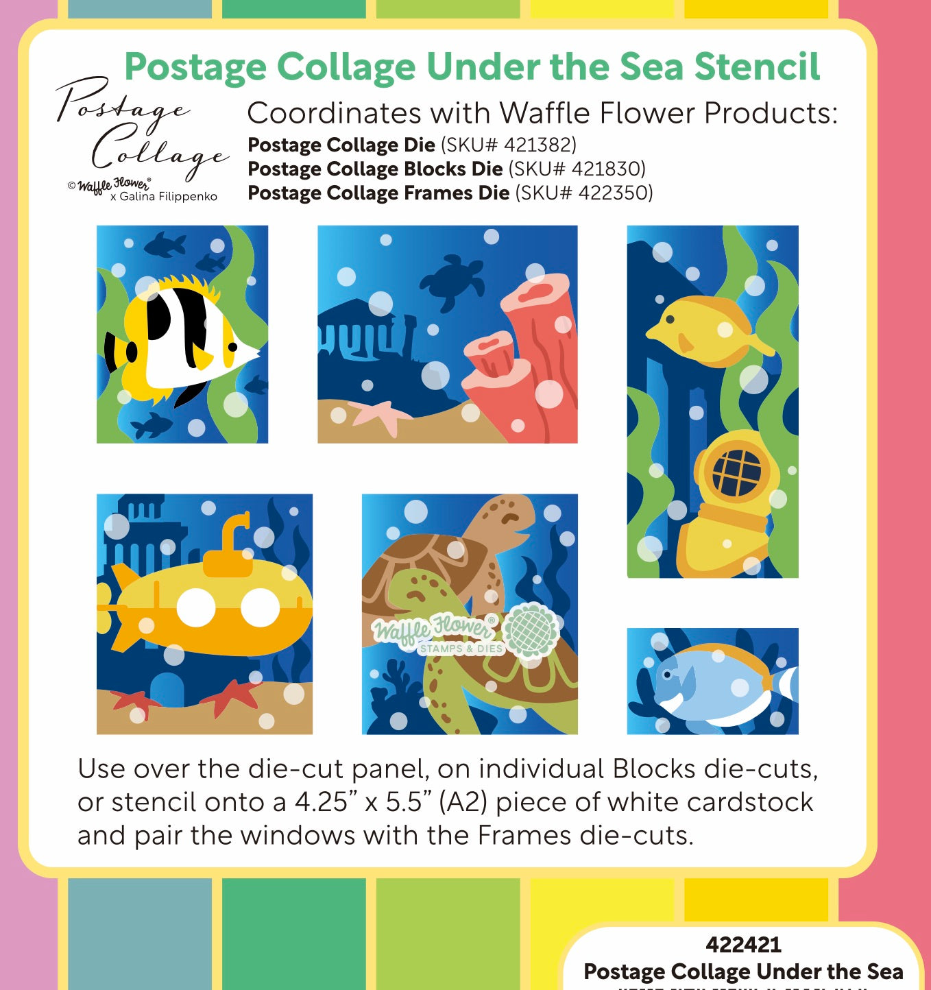Postage Collage Under the Sea Stencil – WaffleFlower.com