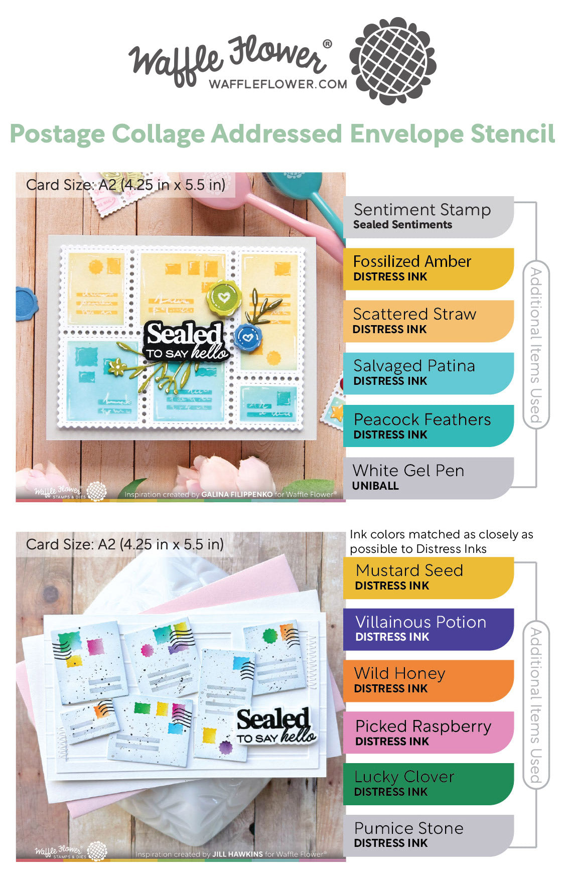 Postage Collage Addressed Envelope Stencil WaffleFlower postage-collage-addressed-envelope-stencil-waffleflower