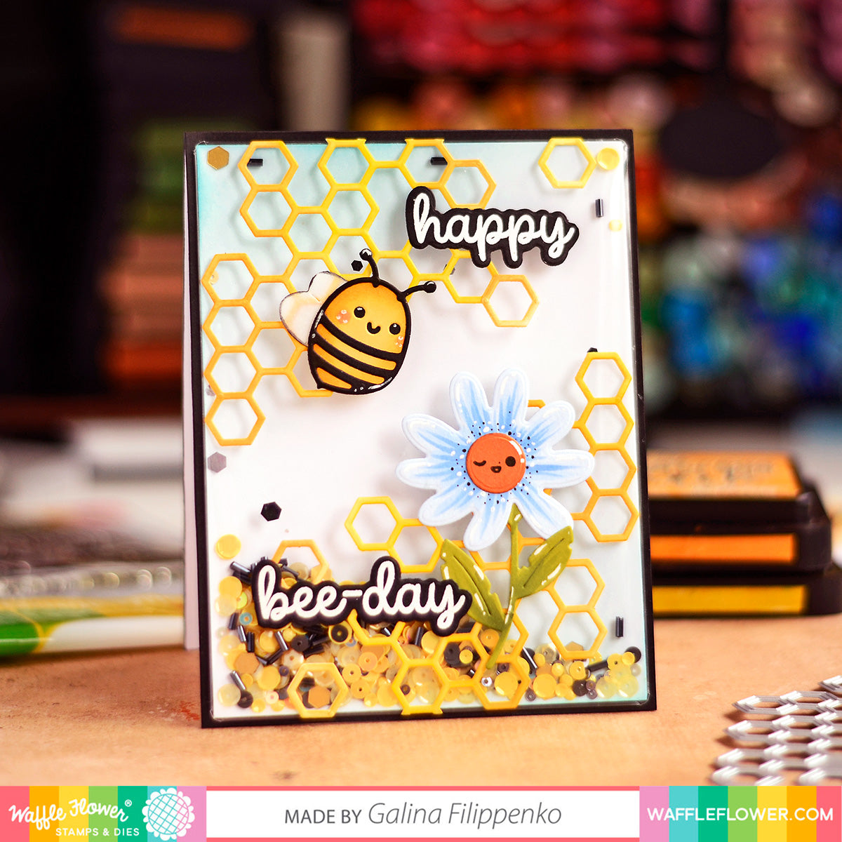 Waffle Flower: Happy Bee Day | Stamp