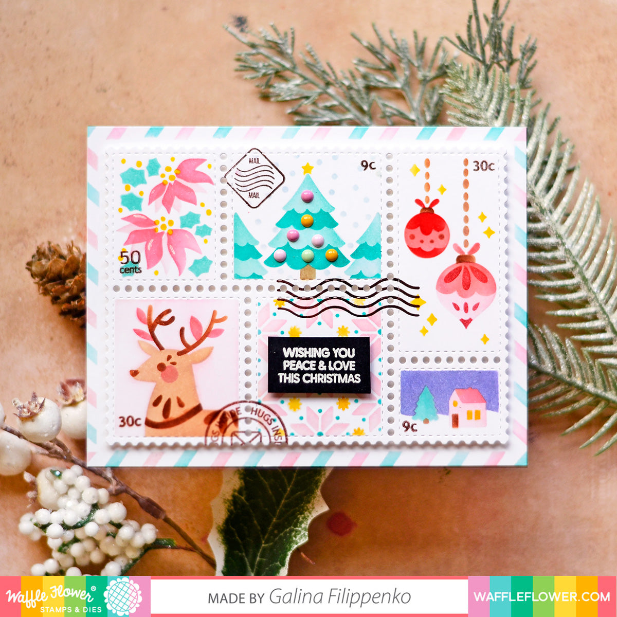 Christmas in July!  4 Cards with Waffle Flower Postage Collage – Prairie  Paper & Ink