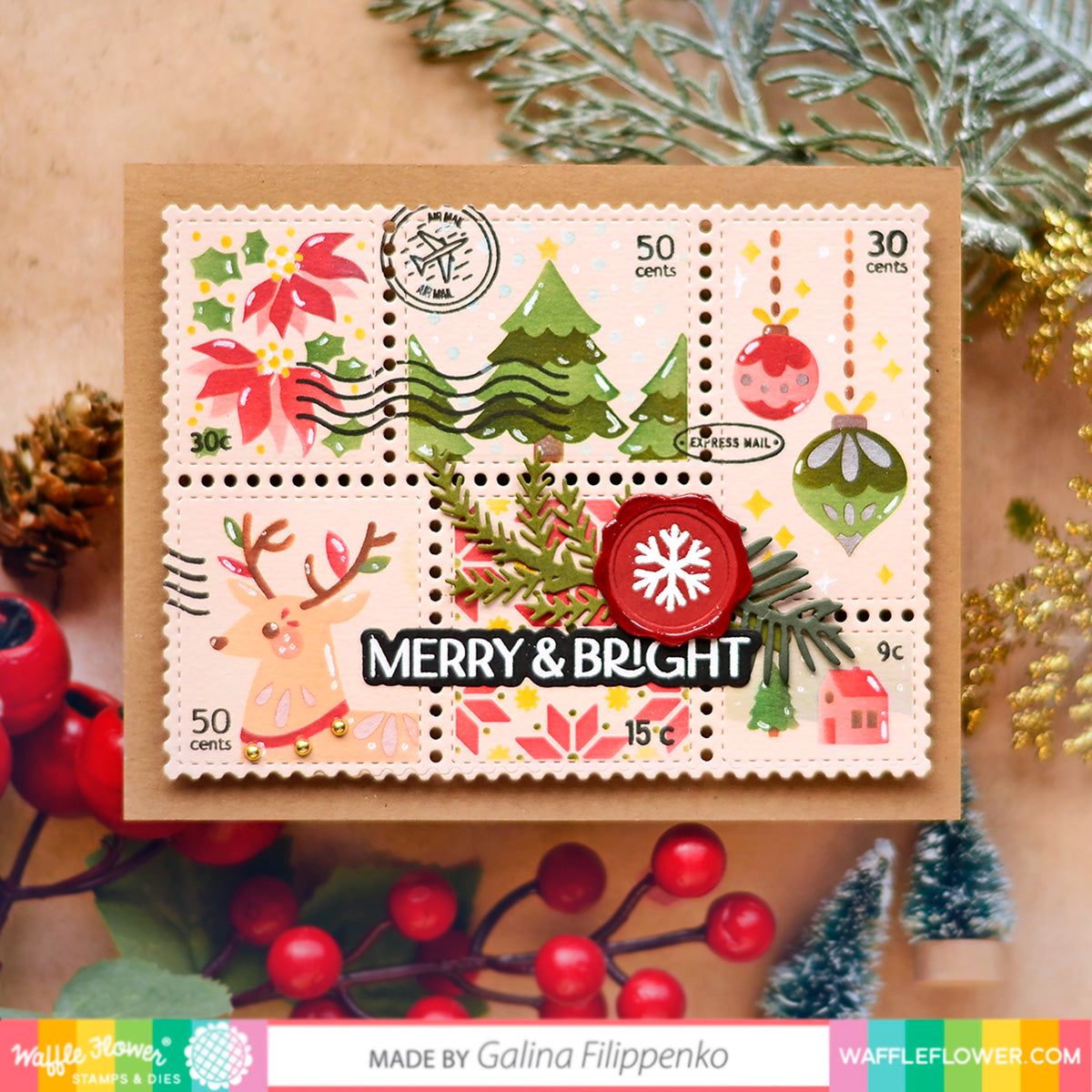 Postage Collage Stamp Set – WaffleFlower.com