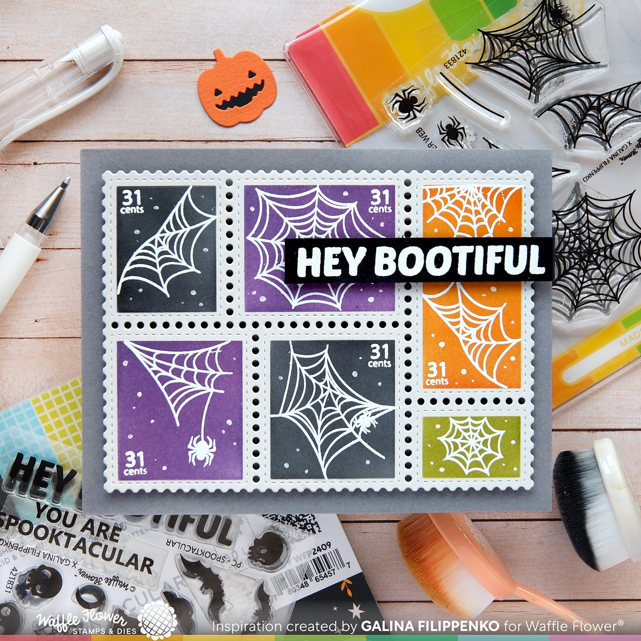Postage Collage Spider Web Stamp Set – WaffleFlower.com