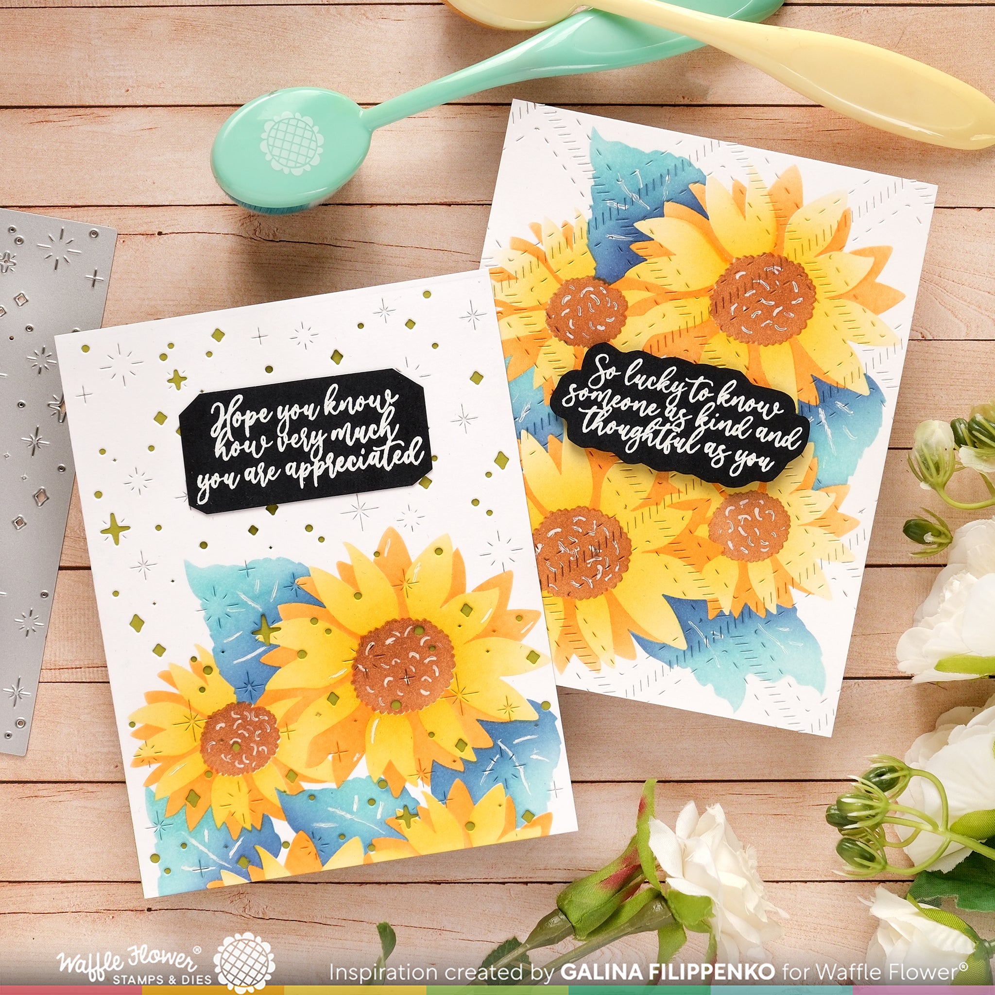 Sunflower Cluster Stencil – WaffleFlower.com
