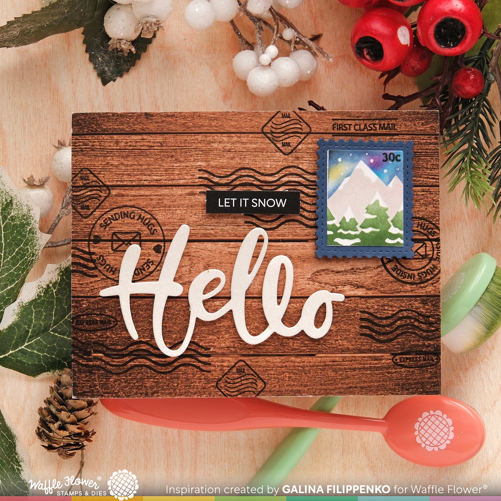 Snowcapped Hello Word Die – WaffleFlower.com
