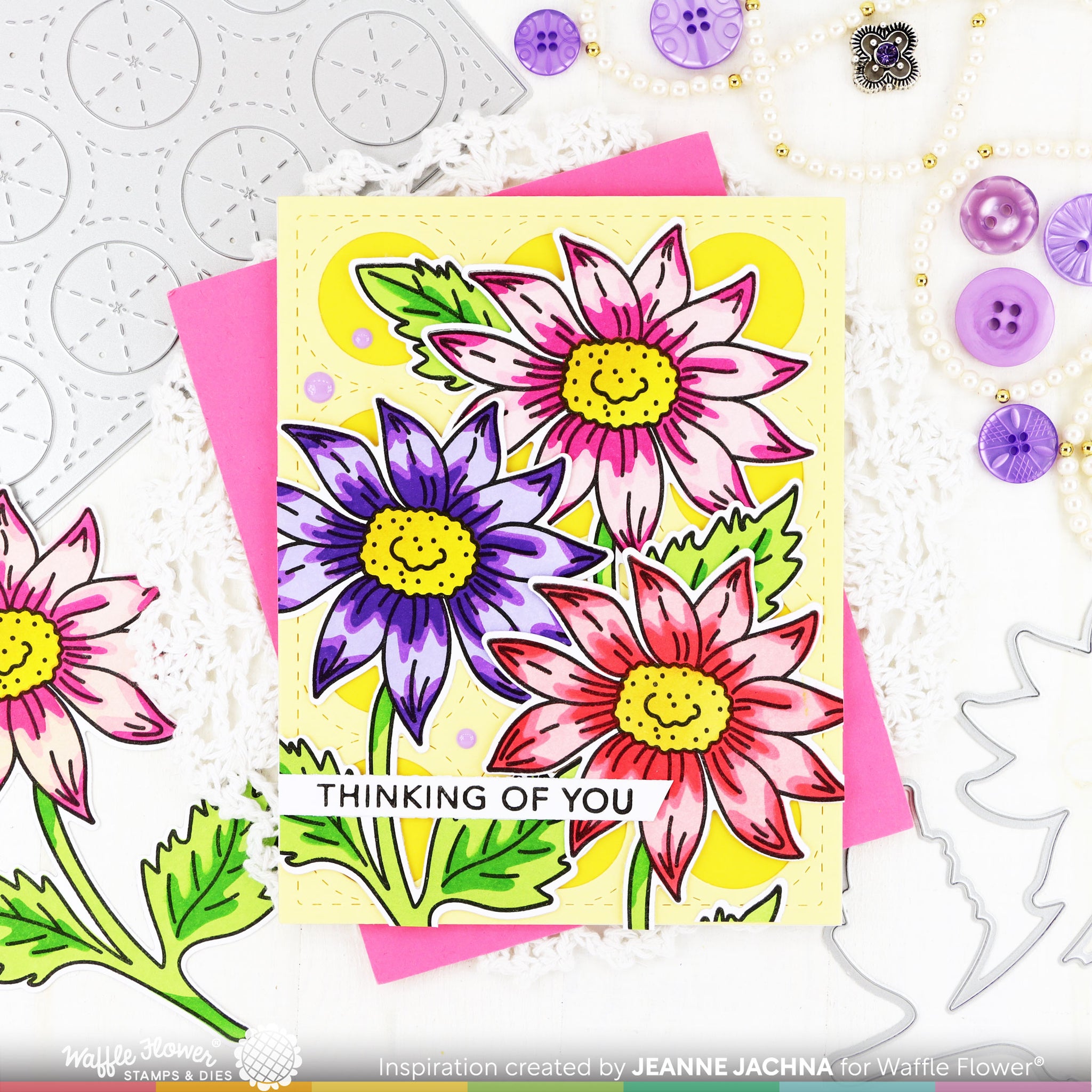 Sketched Aster Matching Die – WaffleFlower.com