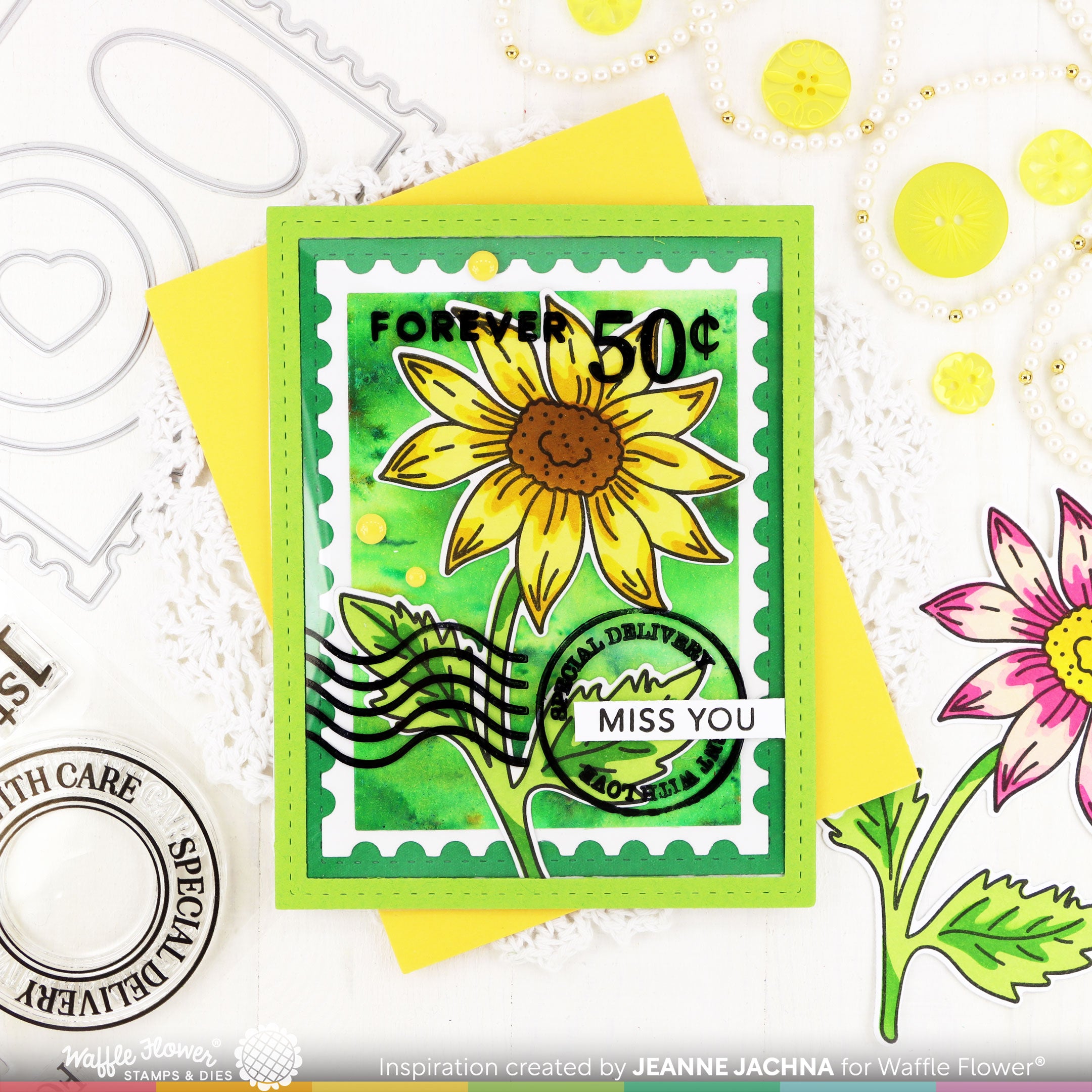Sketched Aster Matching Die – WaffleFlower.com