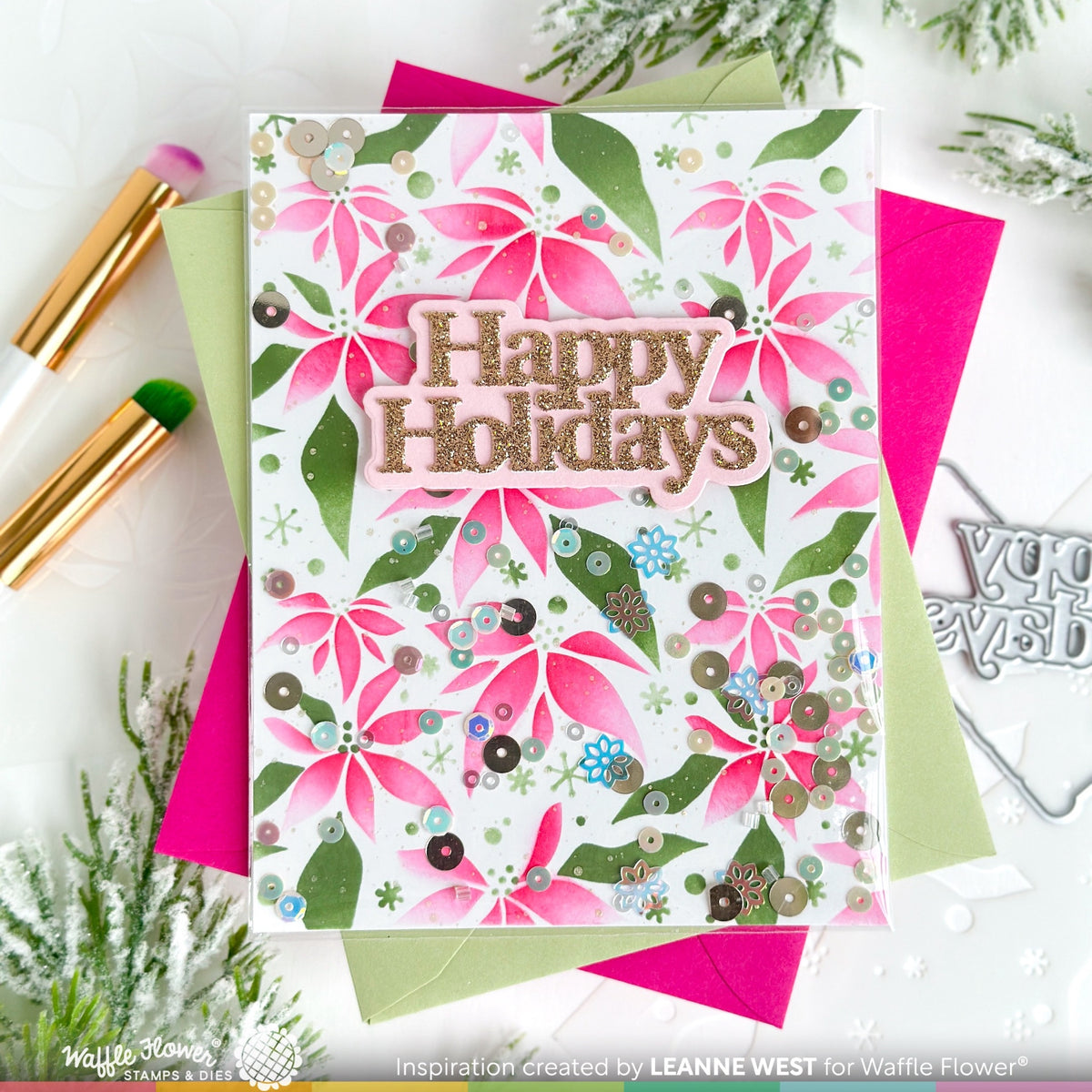 Happy Holidays Print Die – WaffleFlower.com