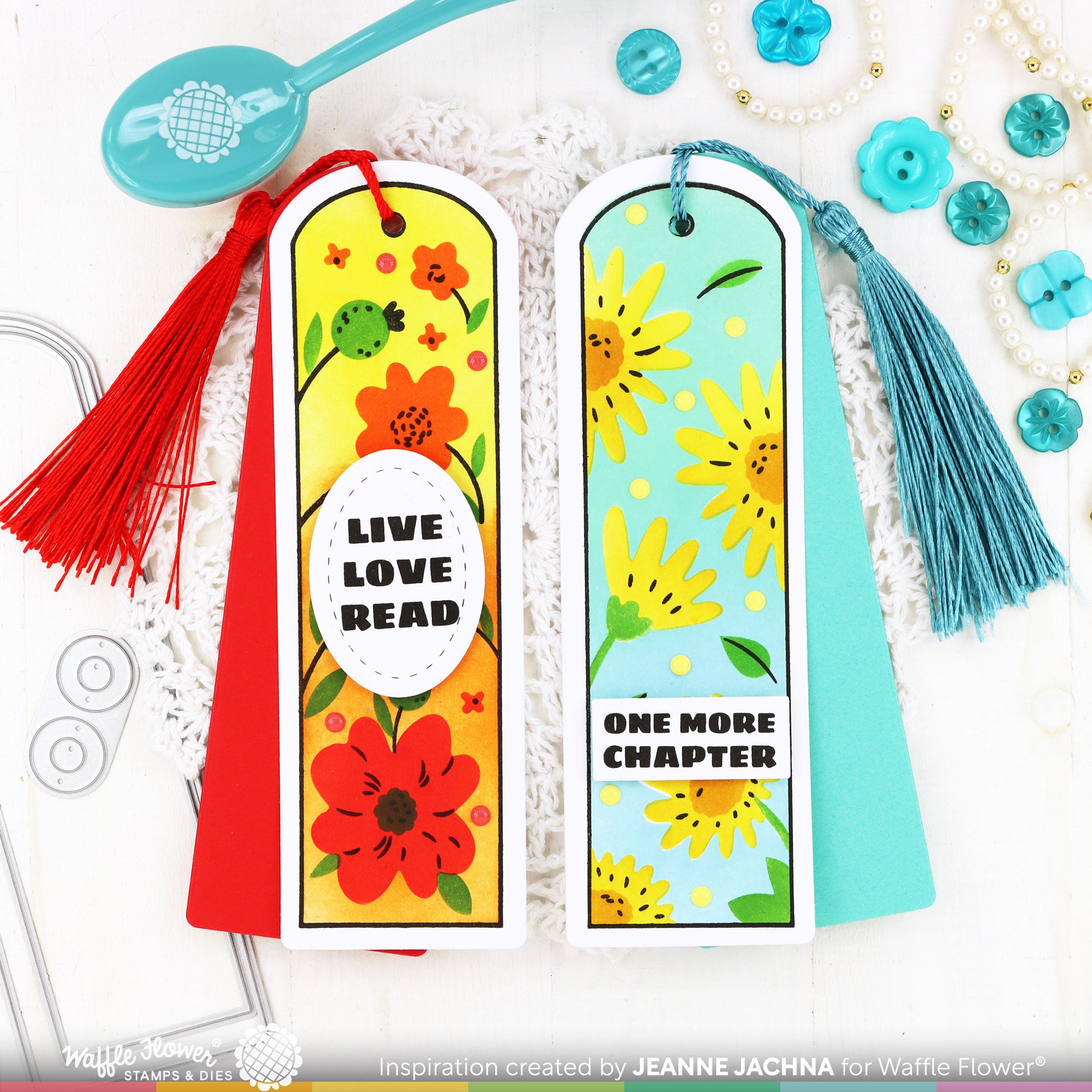 Round Bookmark Ribbon Round Bookmark Sayings Stamp Set – WaffleFlower.com