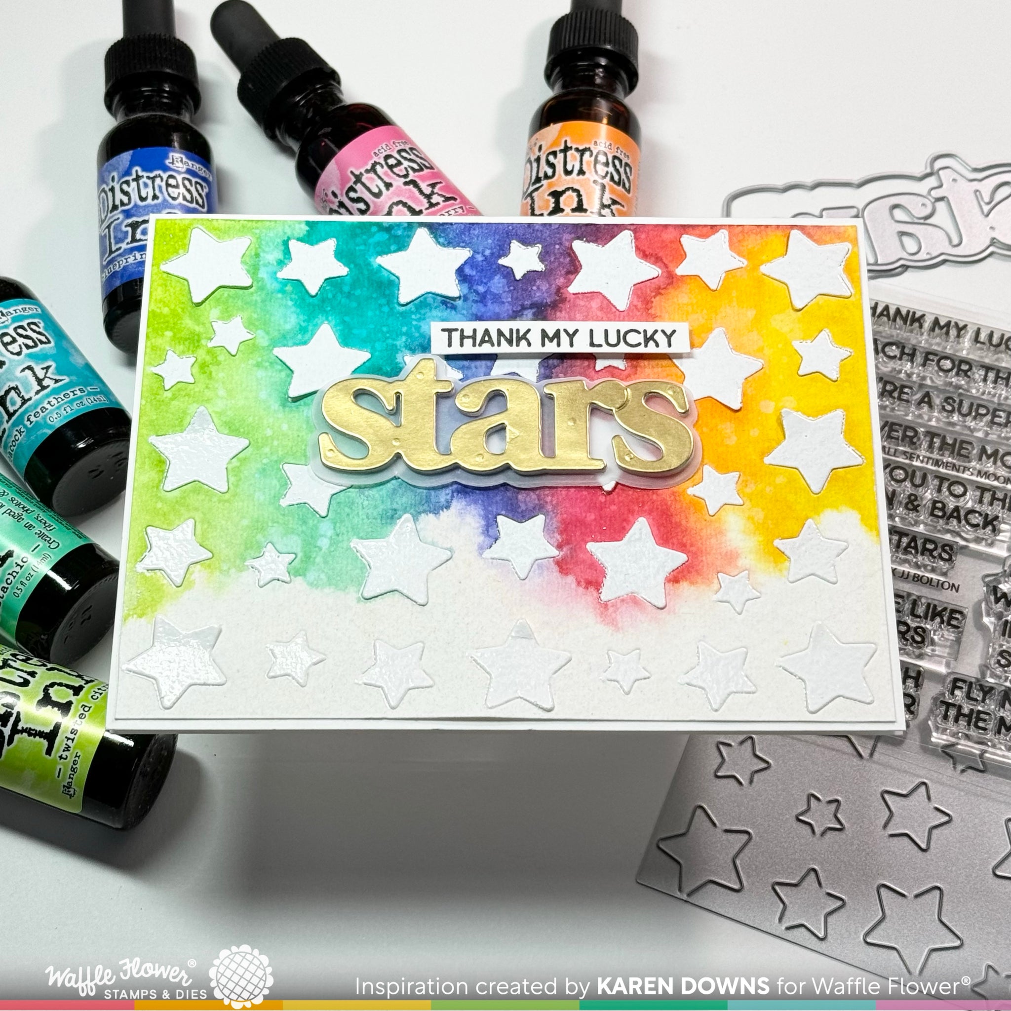 Small Sentiments Moon & Stars Stamp Set – WaffleFlower.com