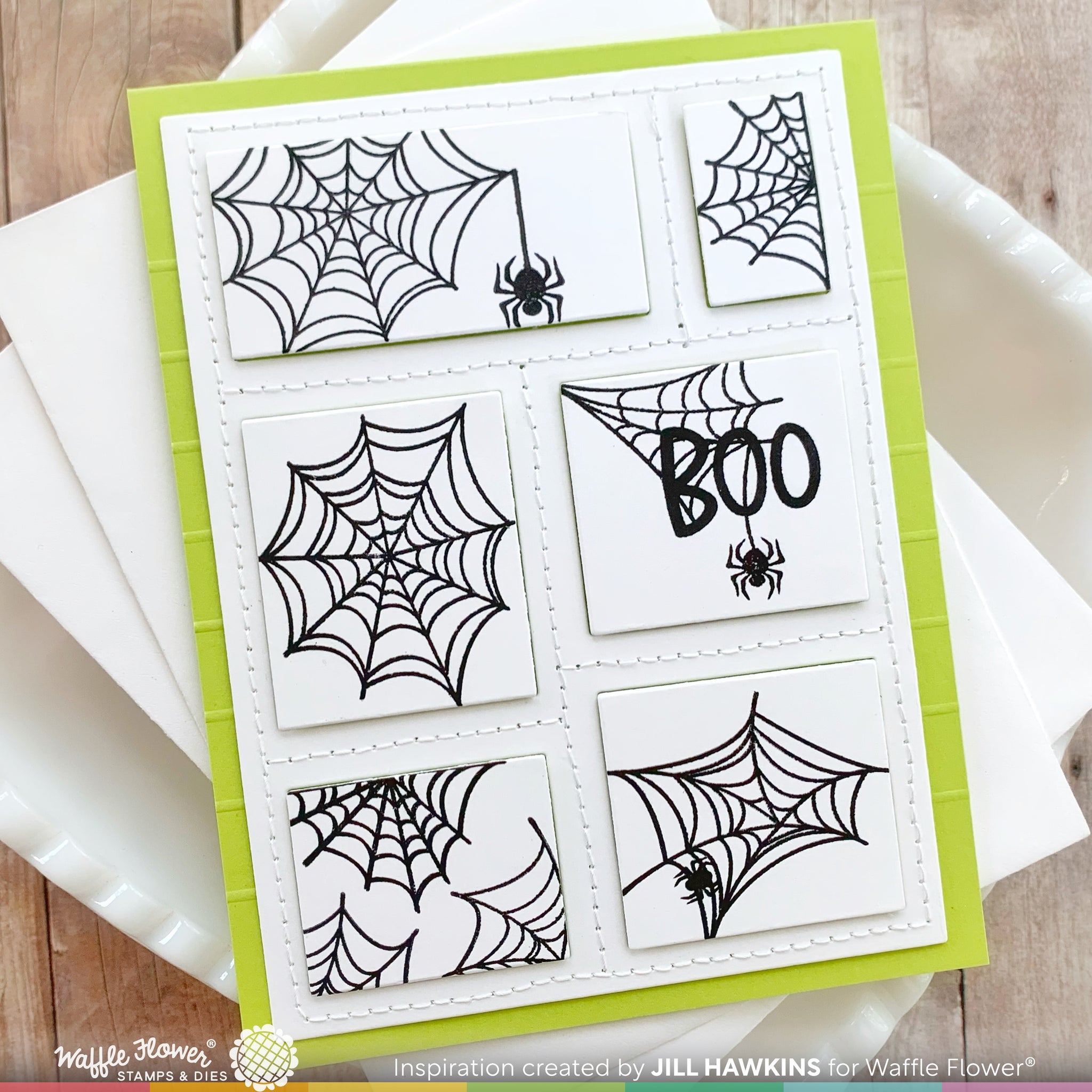 Postage Collage Spider Web Stamp Set – WaffleFlower.com