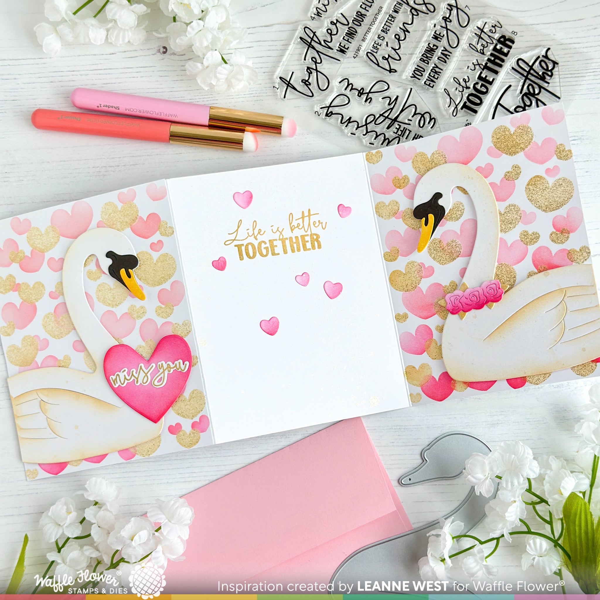 Intertwined Swans Die – WaffleFlower.com