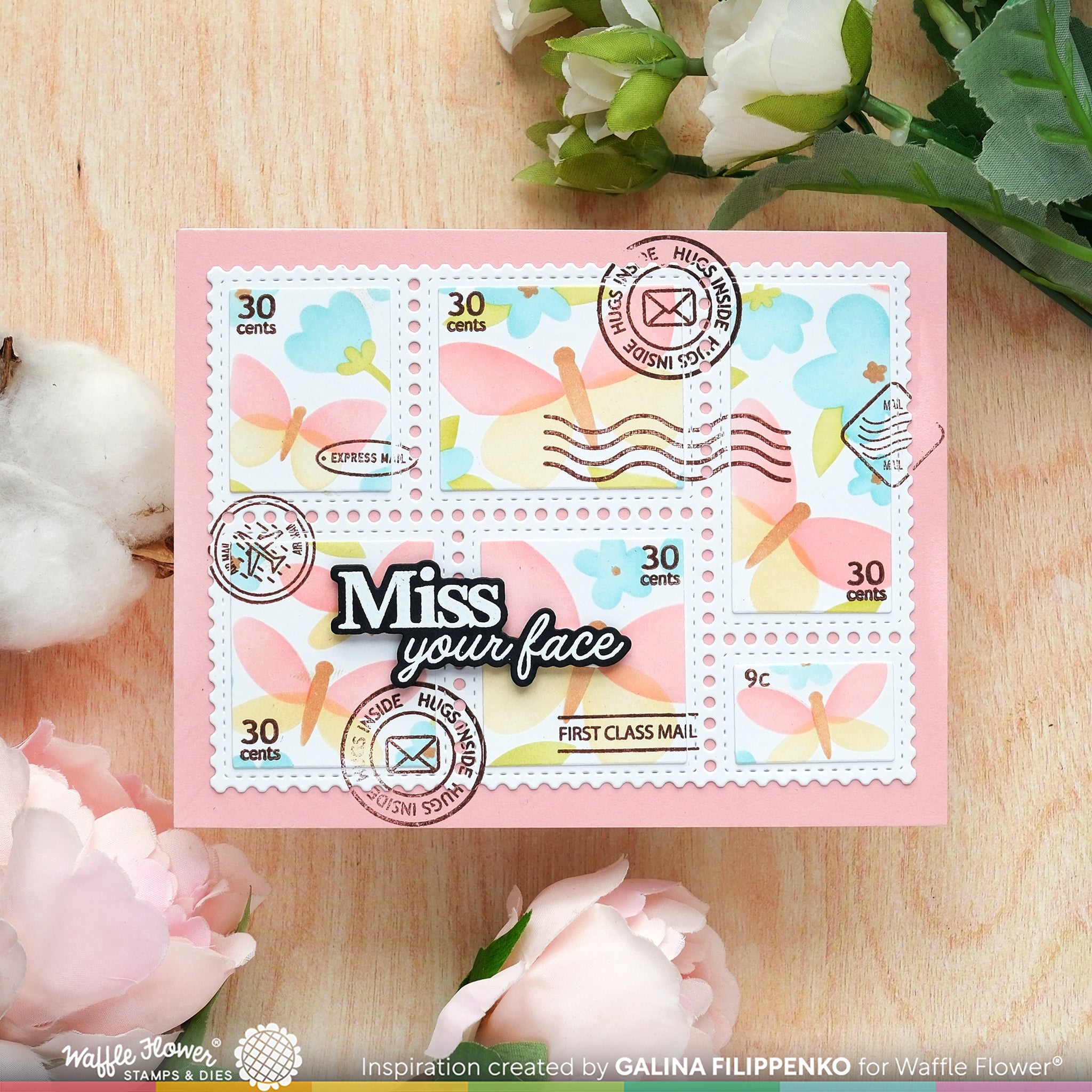 Postage Collage Spring Breeze Stencil – WaffleFlower.com