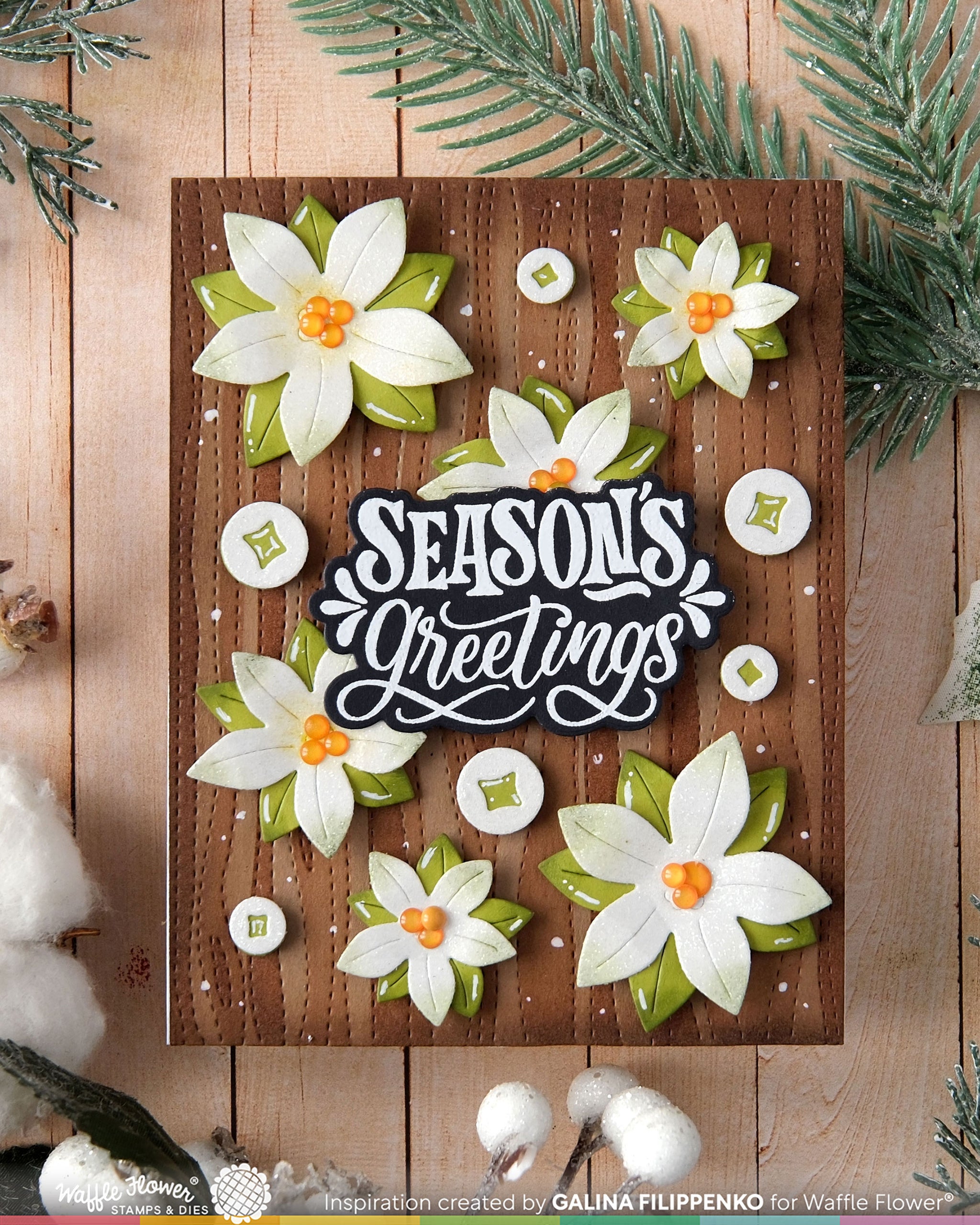 Poinsettia Frame Die-n-stencil – WaffleFlower.com