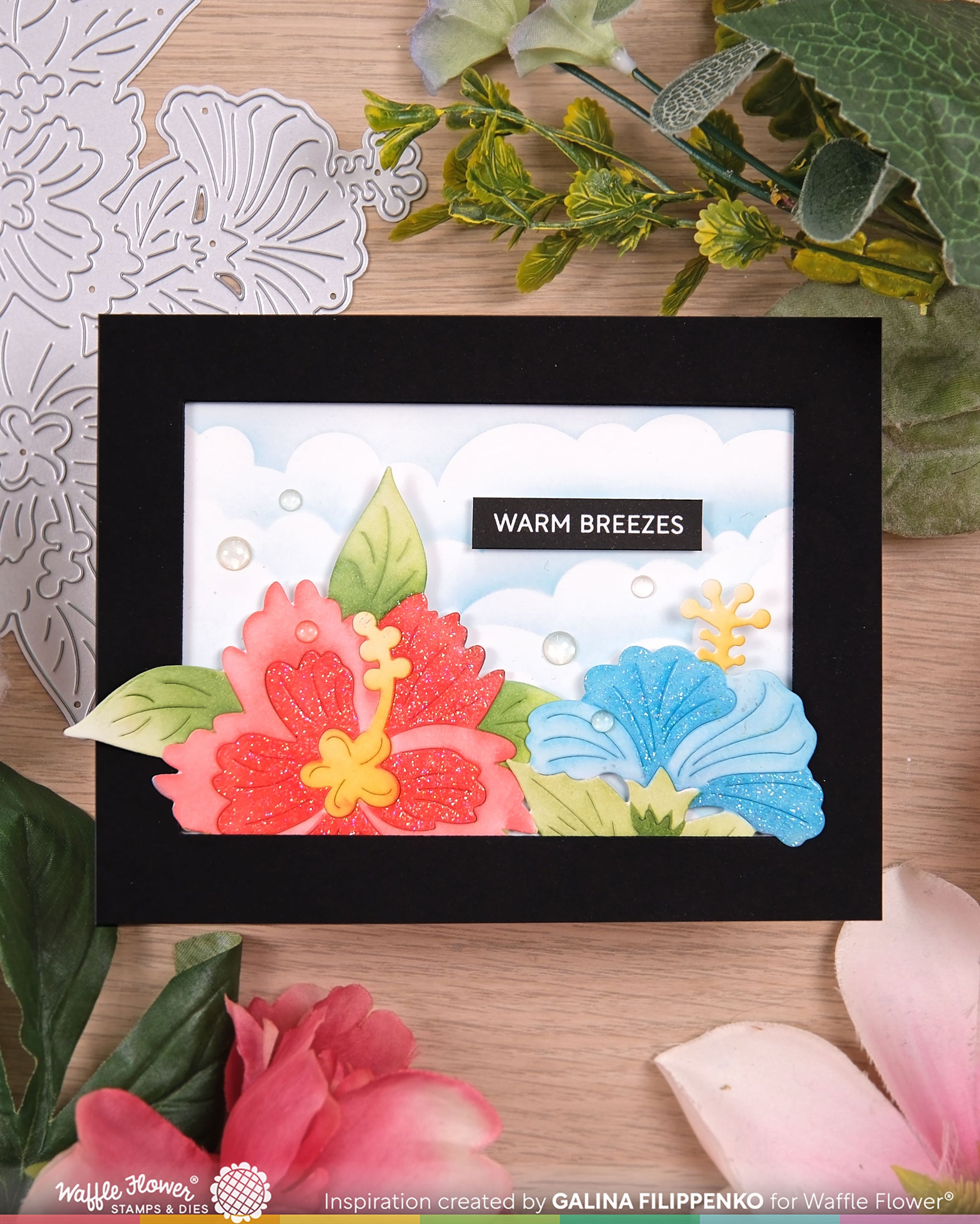 SILVA3枚セット HONEYFLASH SACHI water,flower Hibiscus Cluster Die – WaffleFlower.com