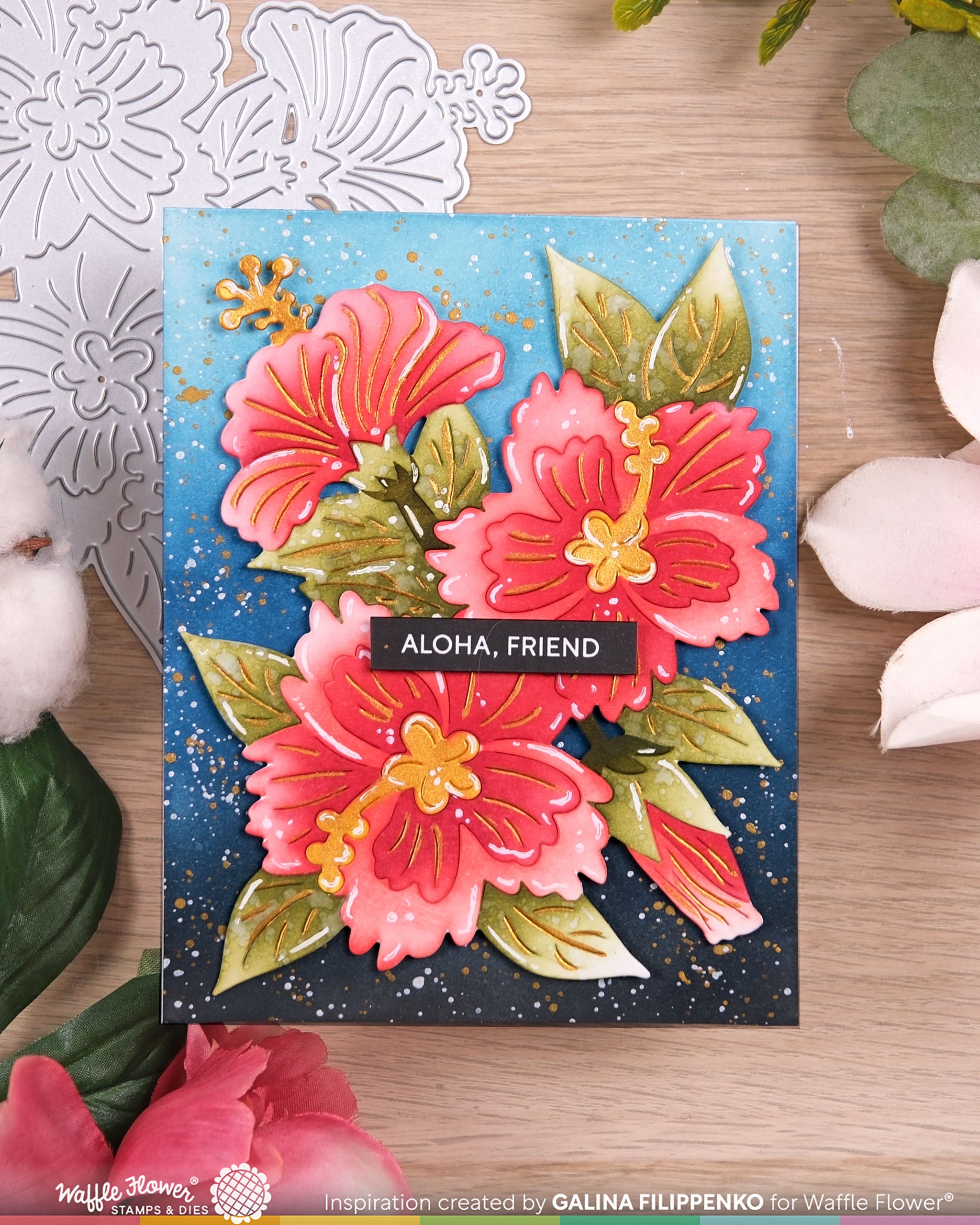 Hibiscus Cluster Stencil – WaffleFlower.com