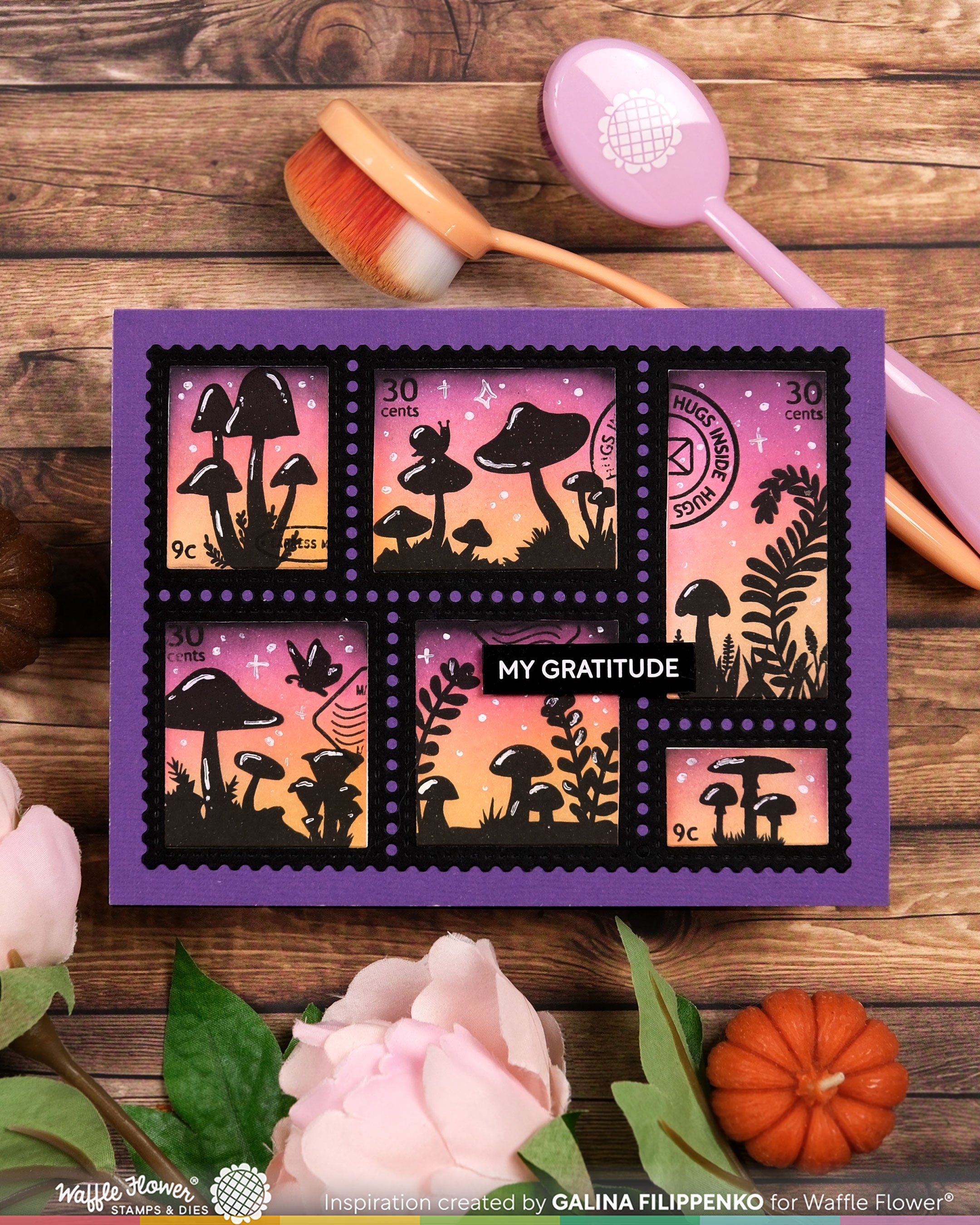 Postage Collage Mush Love Stamp Set – WaffleFlower.com