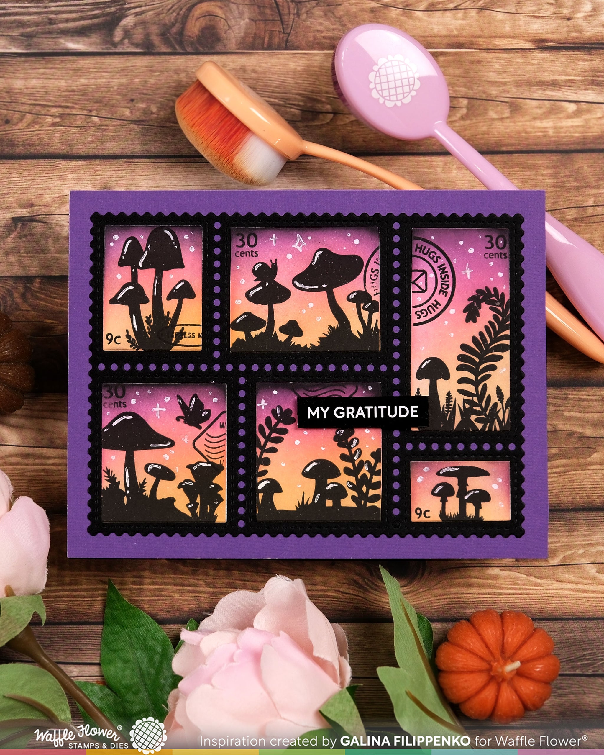 Postage Collage Mush Love Stamp Set – WaffleFlower.com