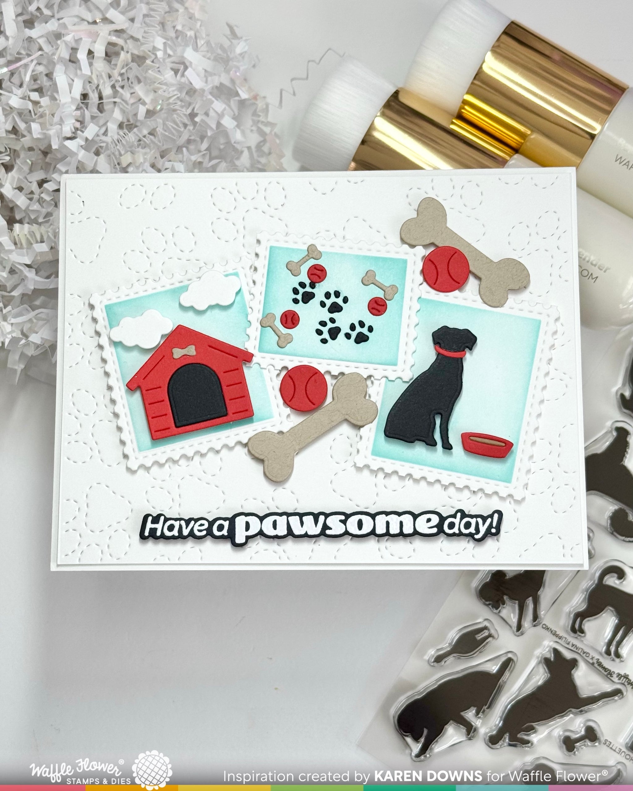 Postage Collage Dog Silhouettes Die – WaffleFlower.com
