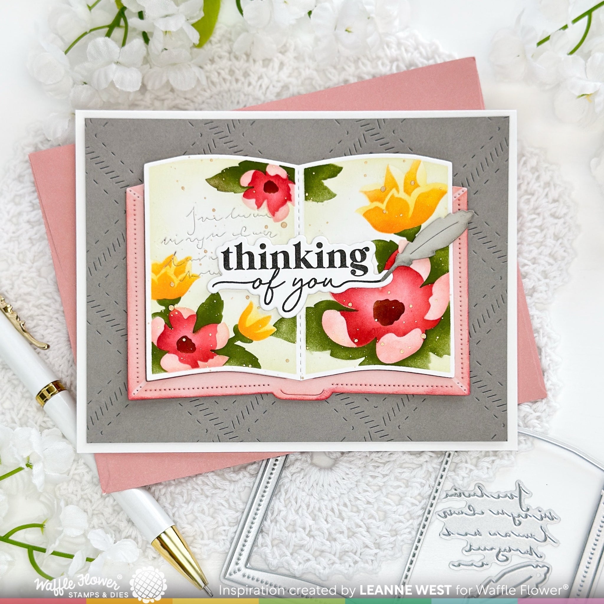 Open Book Floral Stencil – WaffleFlower.com