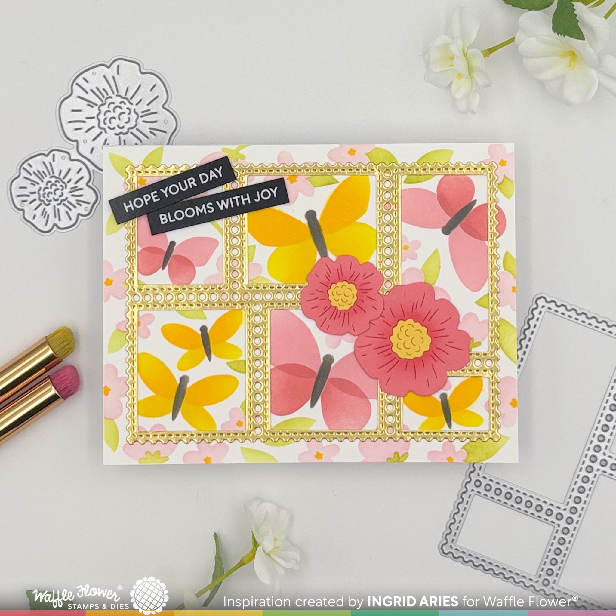 Postage Collage Spring Breeze Stencil – WaffleFlower.com