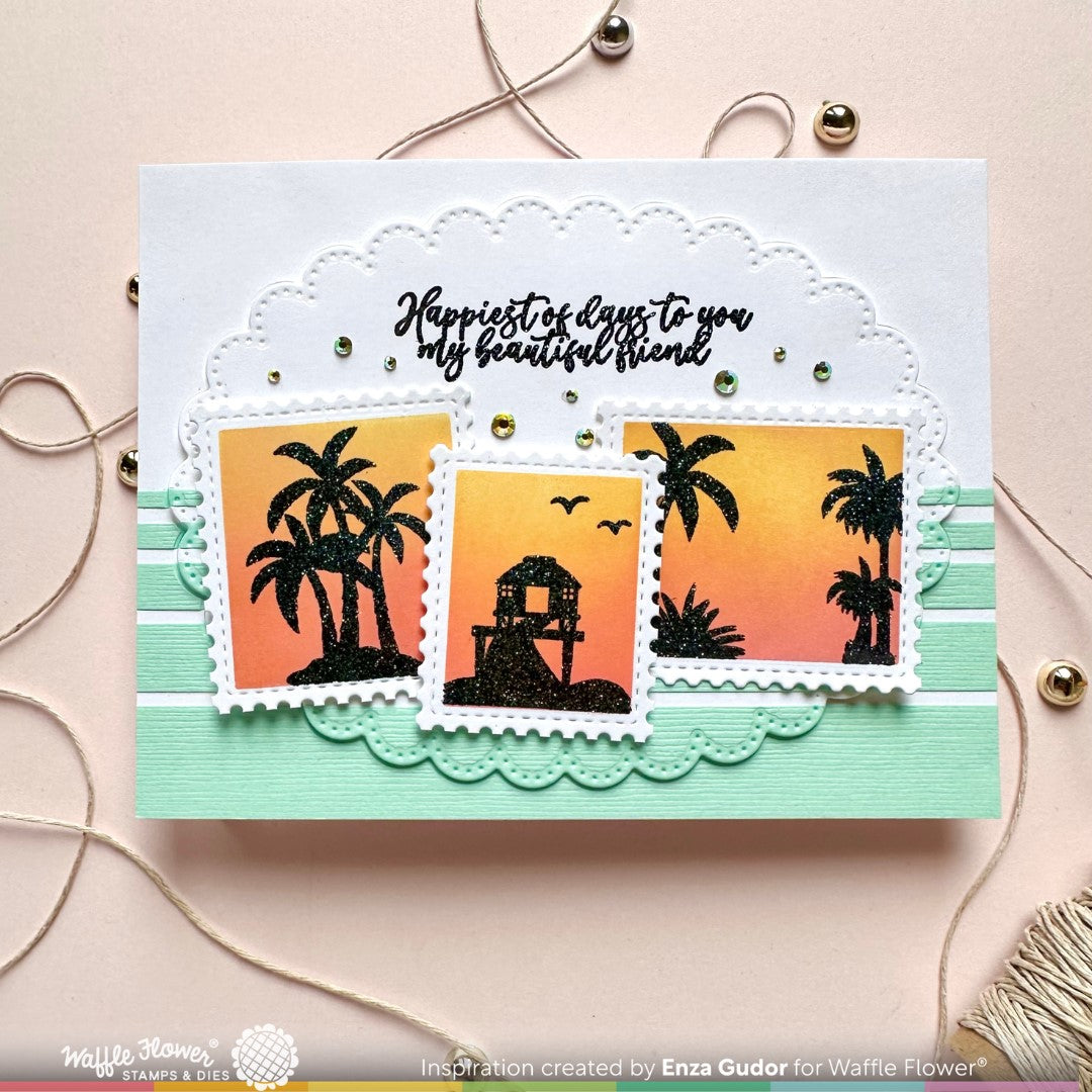 file art Ordnerrücken-Etiketten-Set Tropical Sunset für 7,5 und 8 cm