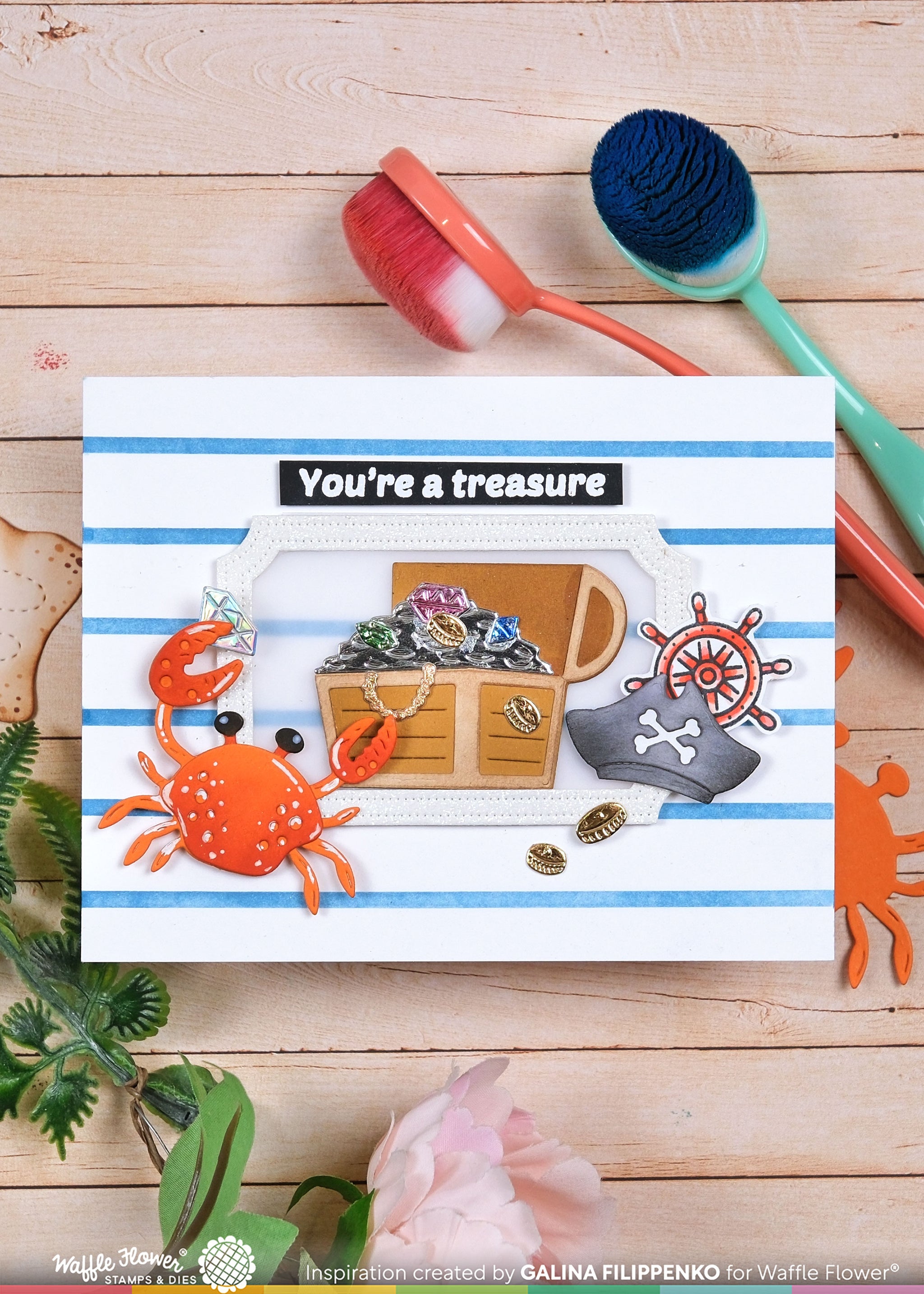 Treasure Hunt Sentiments Stamp Set – WaffleFlower.com