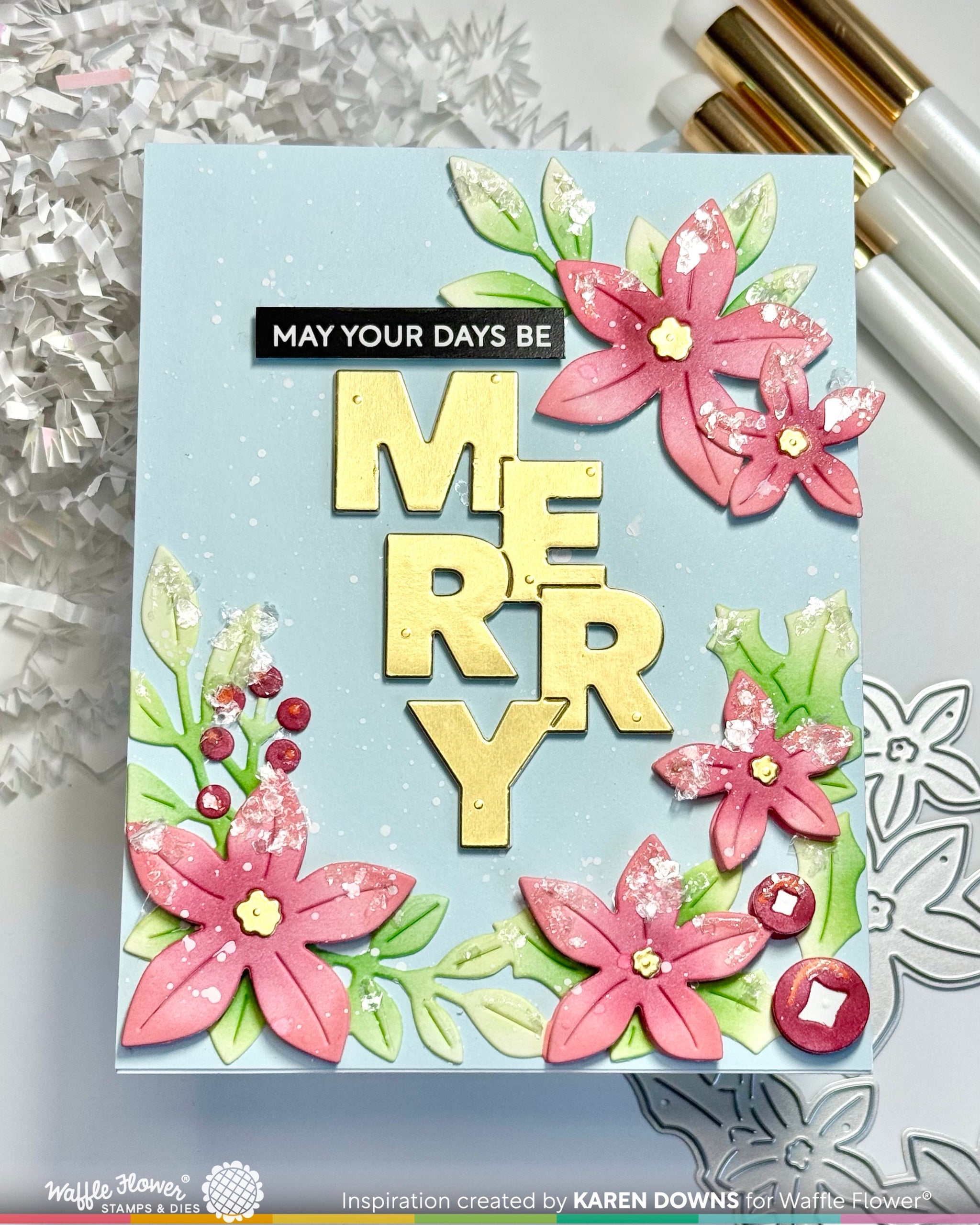 Poinsettia Frame Die – WaffleFlower.com