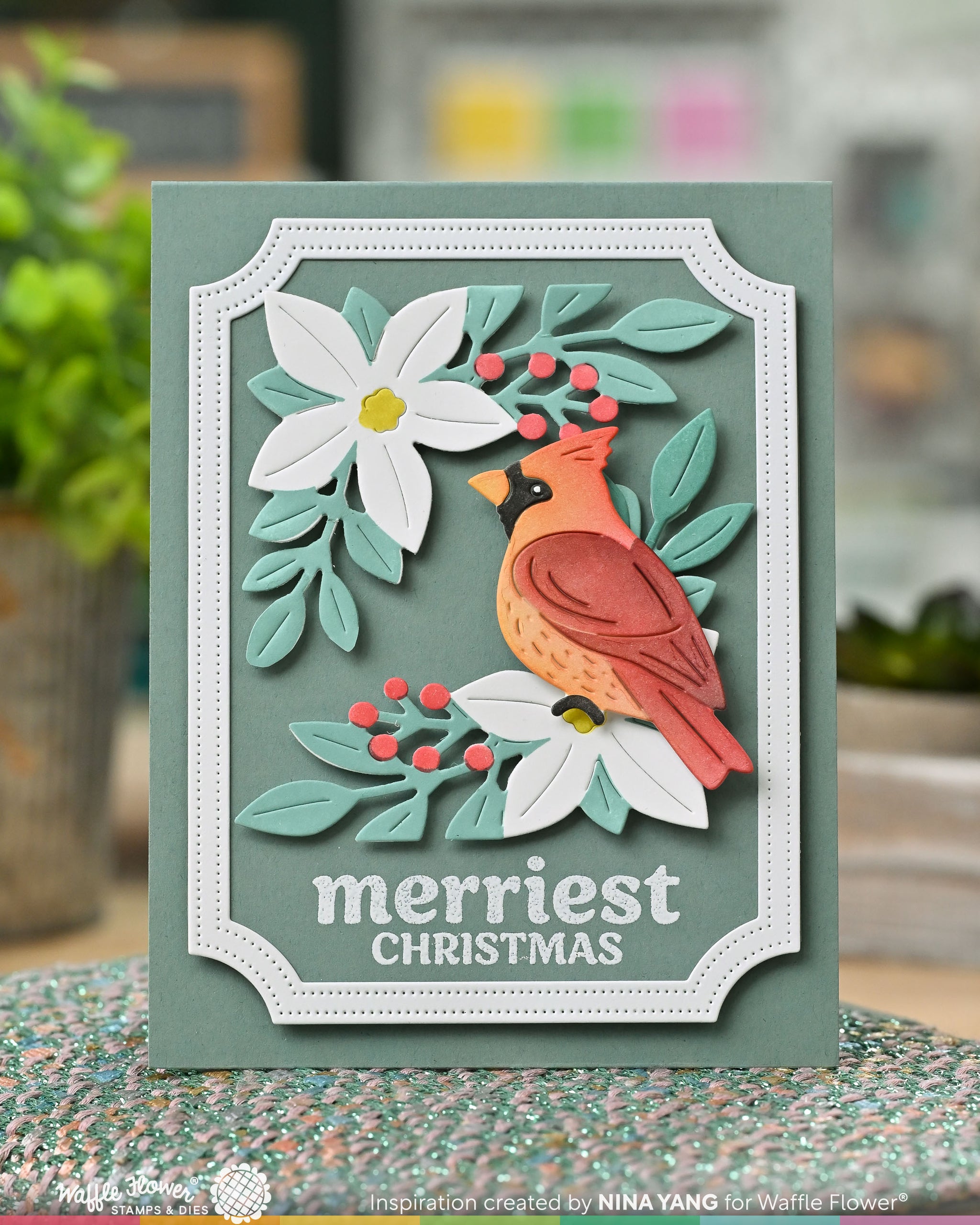Poinsettia Frame Die – WaffleFlower.com