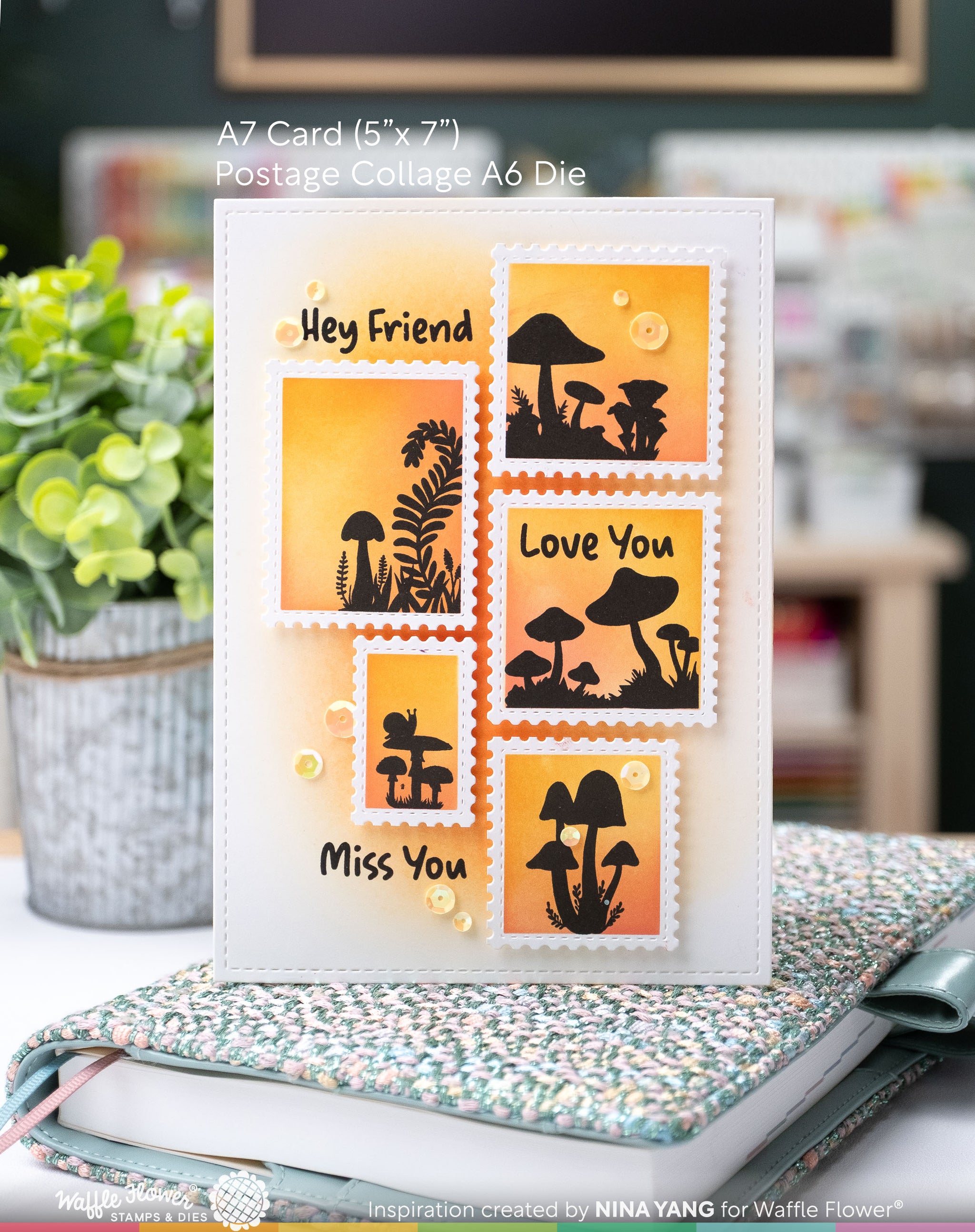 Postage Collage Mush Love Stamp Set – WaffleFlower.com