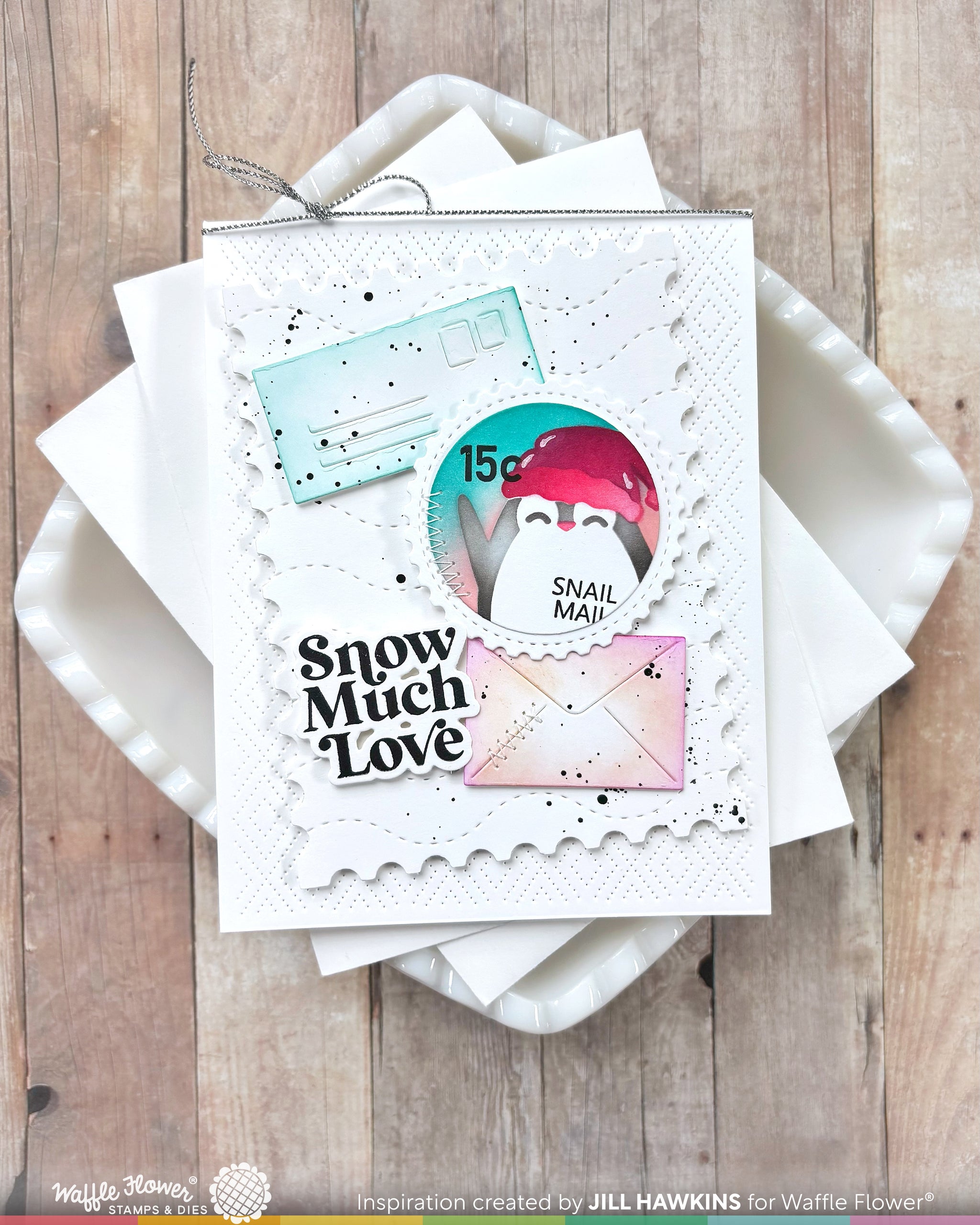 Nesting Postage Collage Let it Snow Stencil – WaffleFlower.com