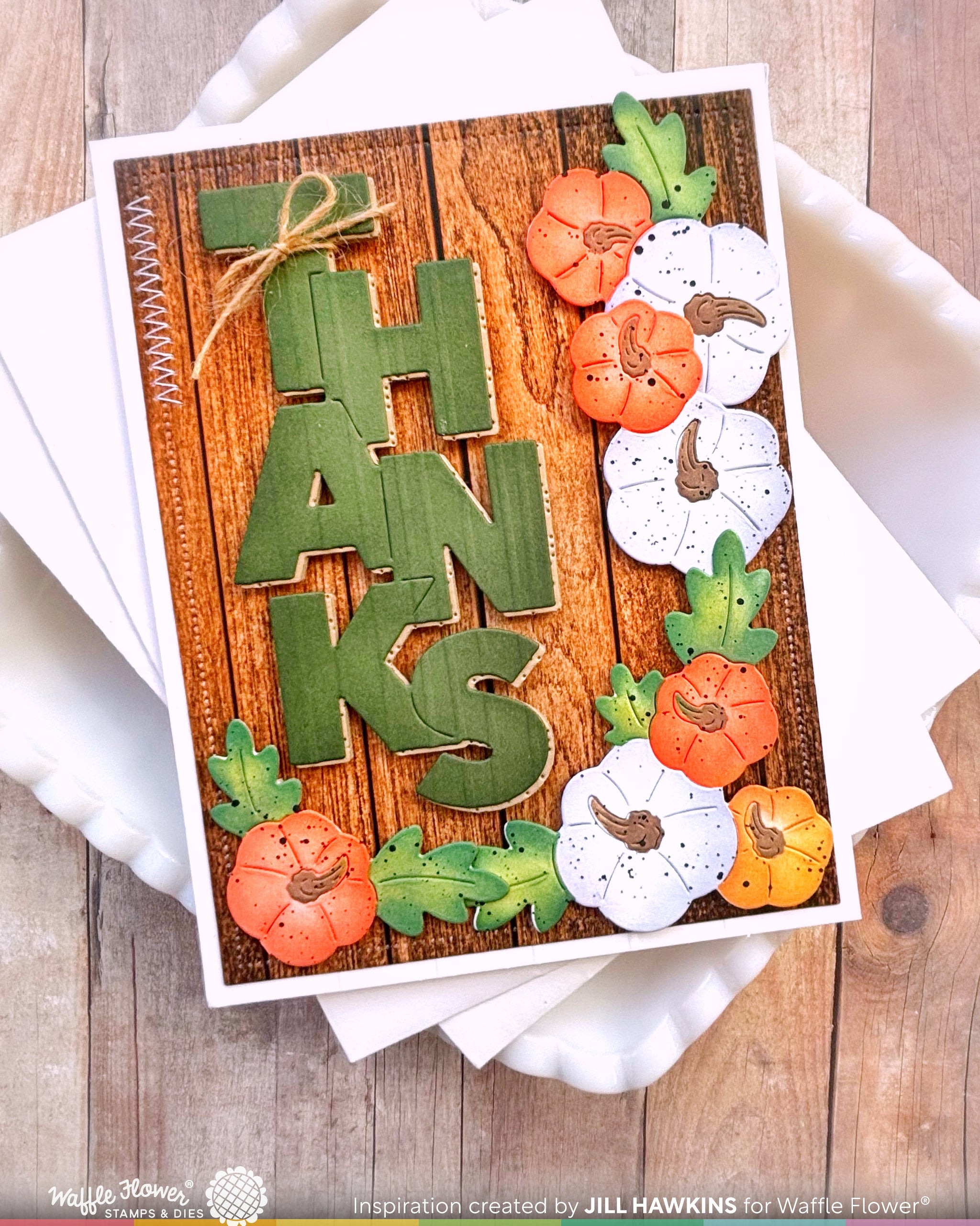 Overlapping Vertical Thanks Word Die – WaffleFlower.com