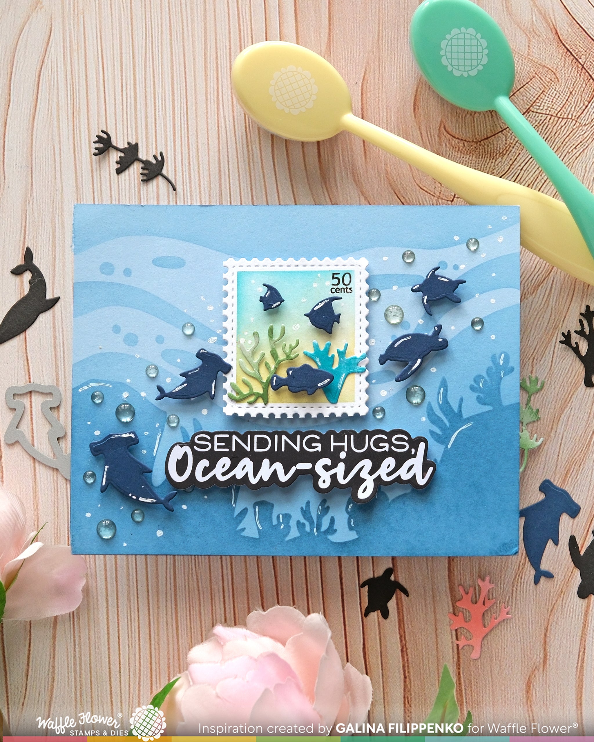 Under the Sea Background Stencil – WaffleFlower.com