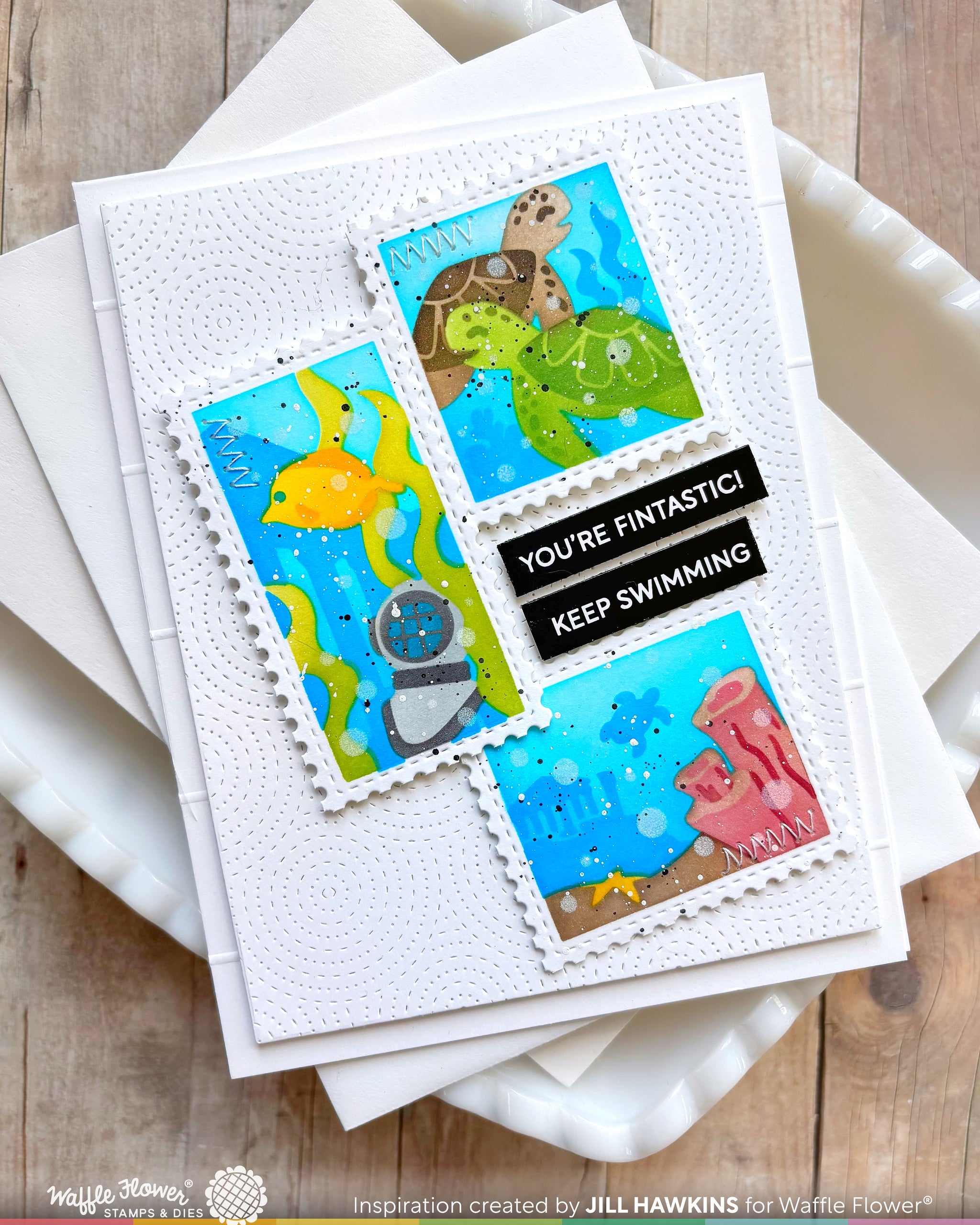 seaflower様 リクエスト 2点 まとめ商品 Postage Collage Under the Sea Stencil – WaffleFlower.com