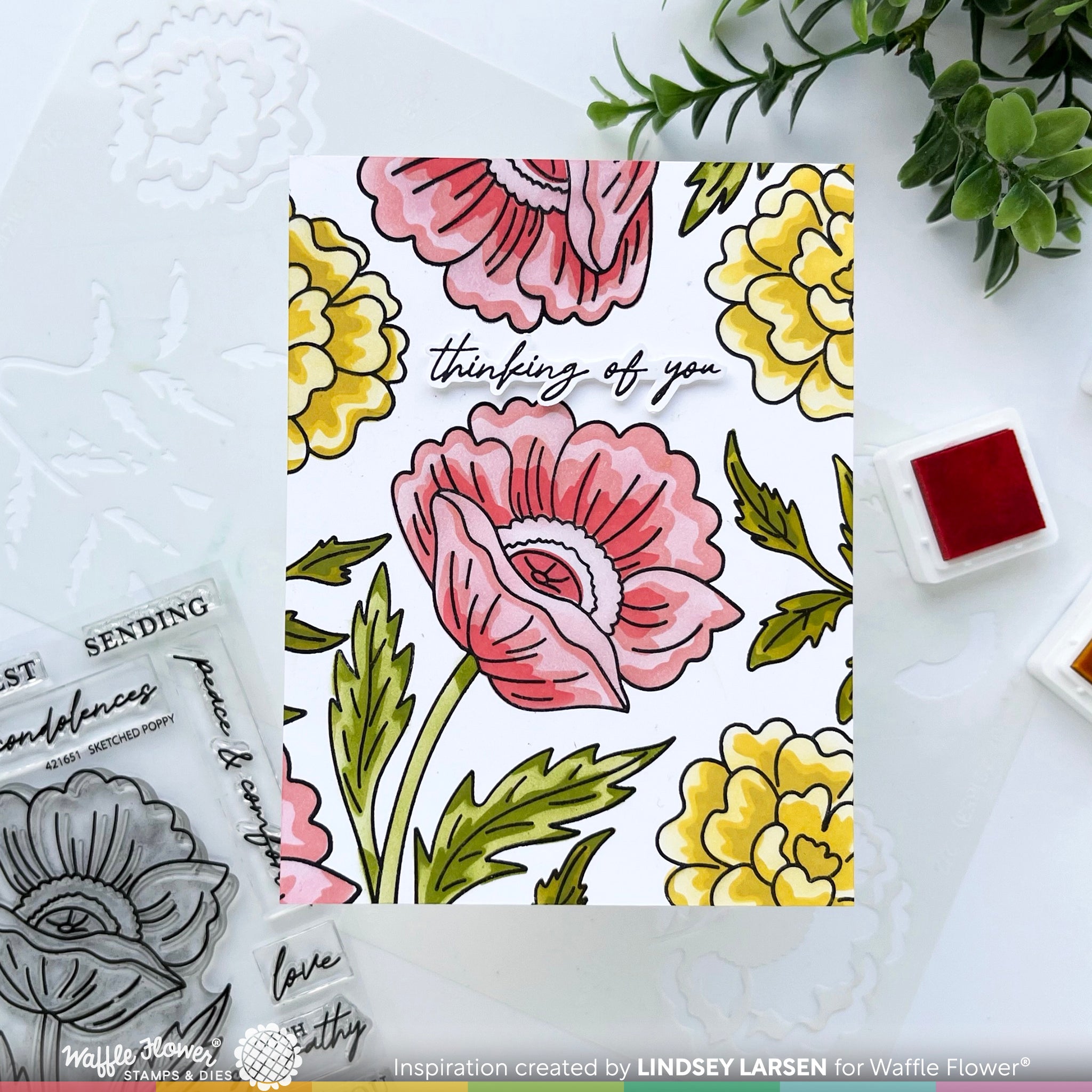 Sketched Marigold Coloring Stencil – WaffleFlower.com