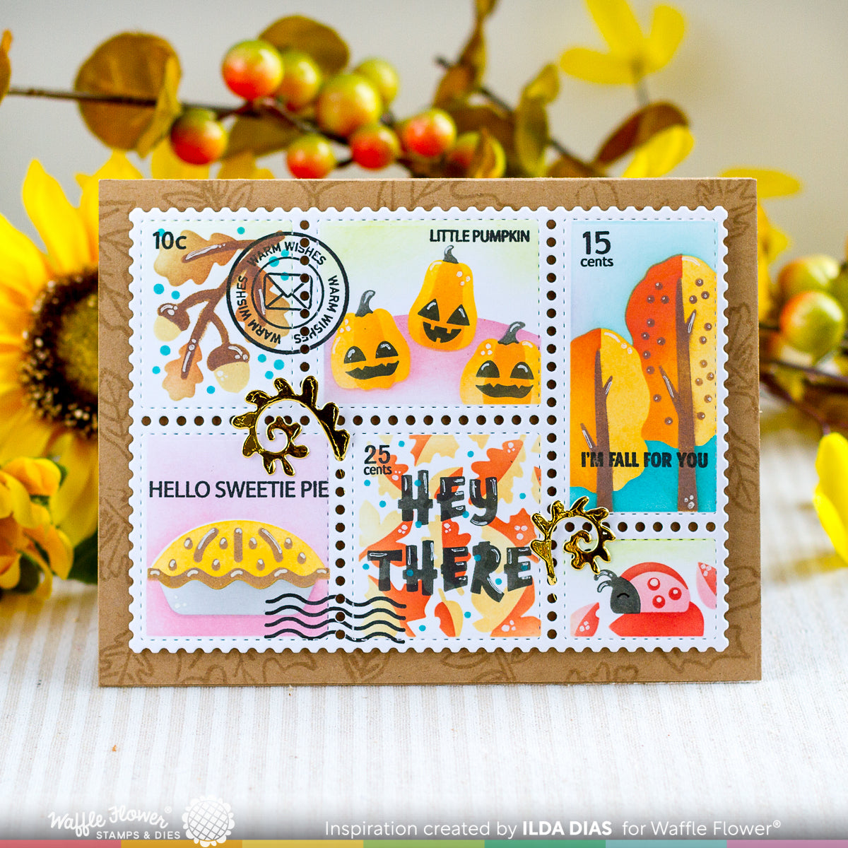 November Fall Stamp Postage Collage for Fall Stamp Set – WaffleFlower.com