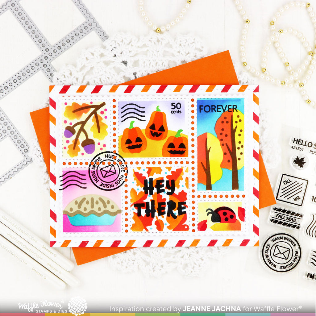 November Fall Stamp Postage Collage for Fall Stamp Set – WaffleFlower.com
