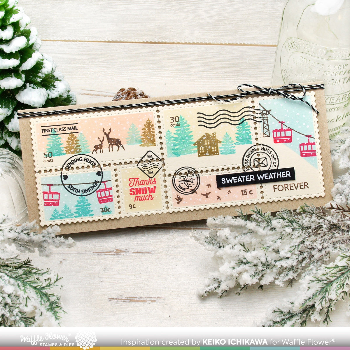 Postage Collage Slimline Die – WaffleFlower.com