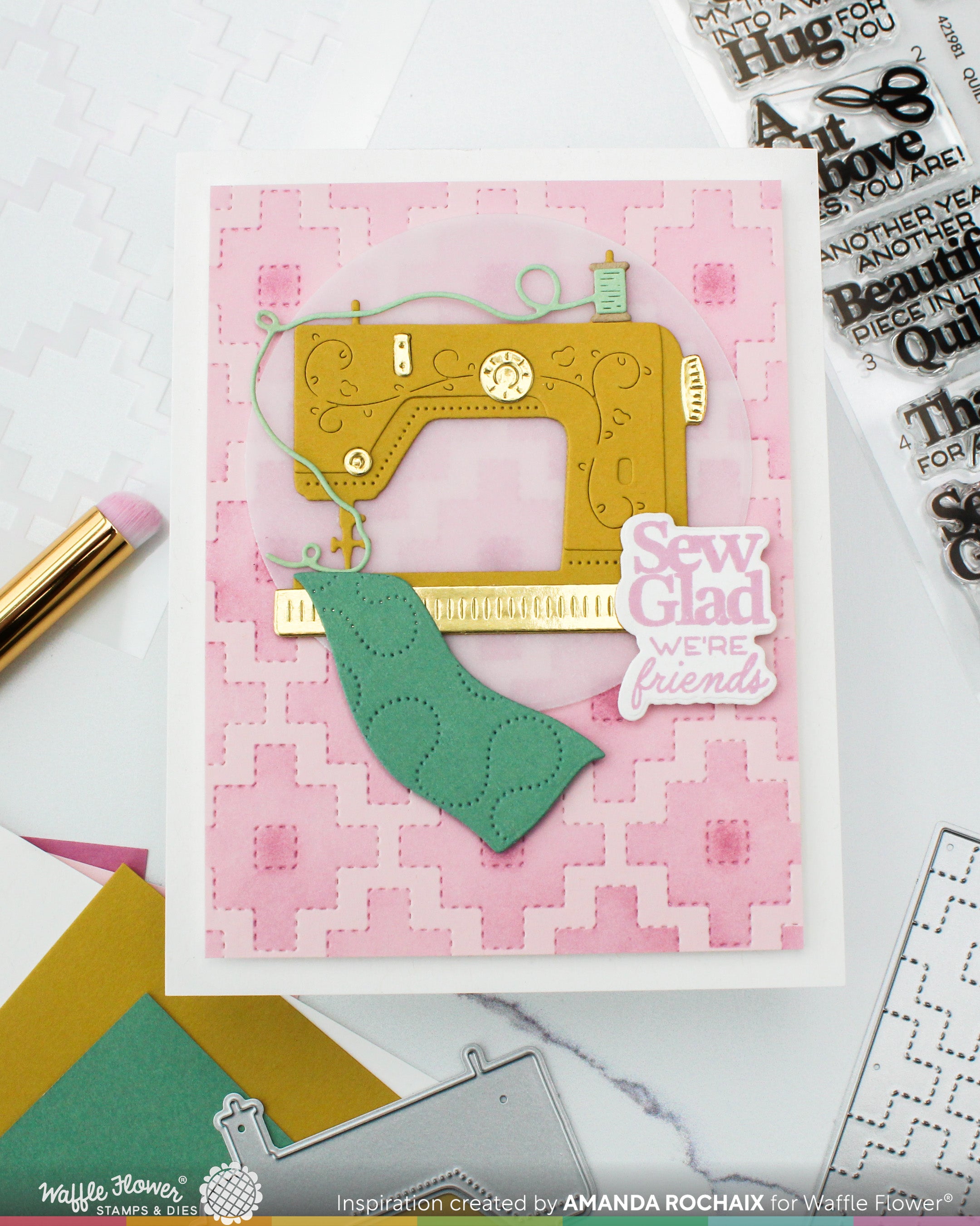 Quilted Hug Sentiments Combo – WaffleFlower.com
