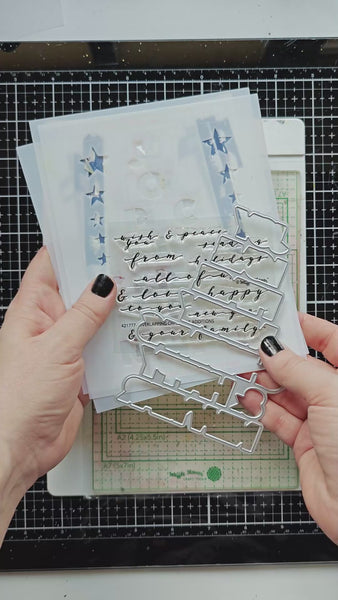 Overlapping Christmas Words Stencil Trio – WaffleFlower.com