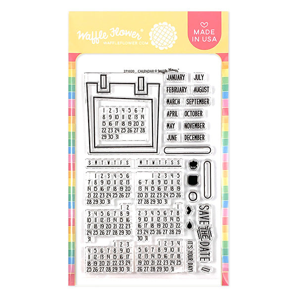 Bon Bon Stickers Rubber Stamp - Monthly Calendar - tokopie