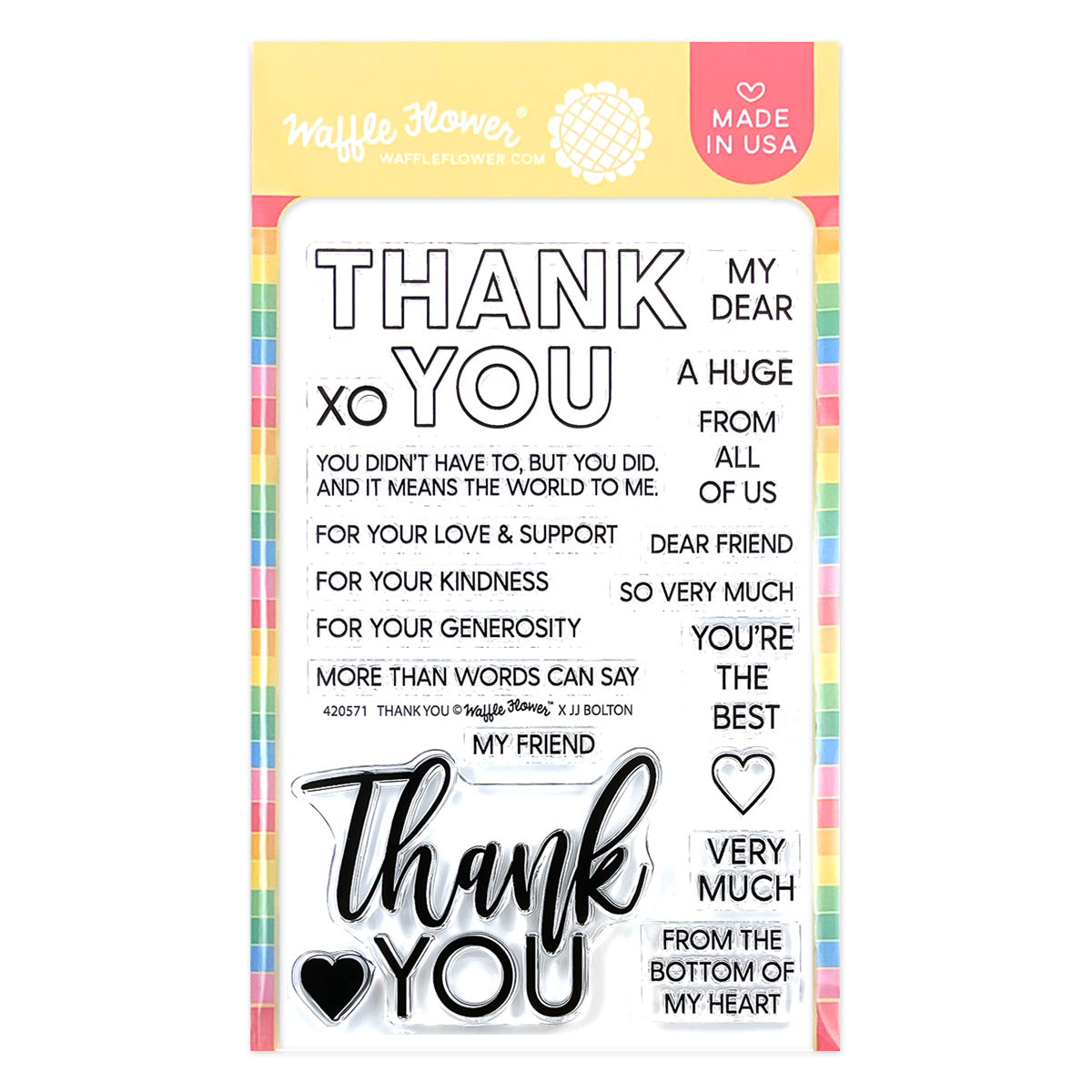 Waffle Flower Crafts - Clear Stamps - Thank You